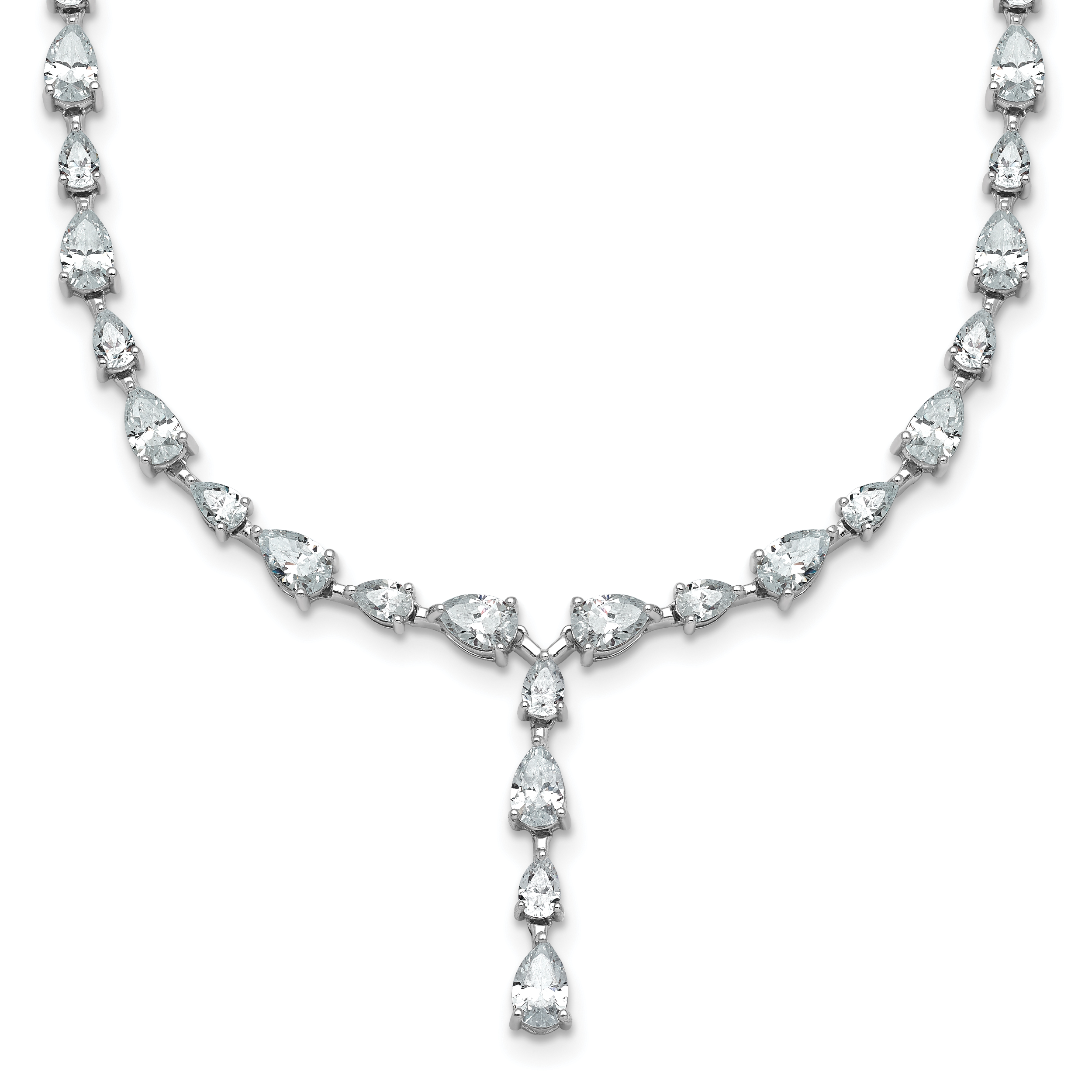 14k White Gold 10 1/3 carat Lab Grown Diamond VS+ F+ Complete 18 inch Fashion Tennis Necklace Main image