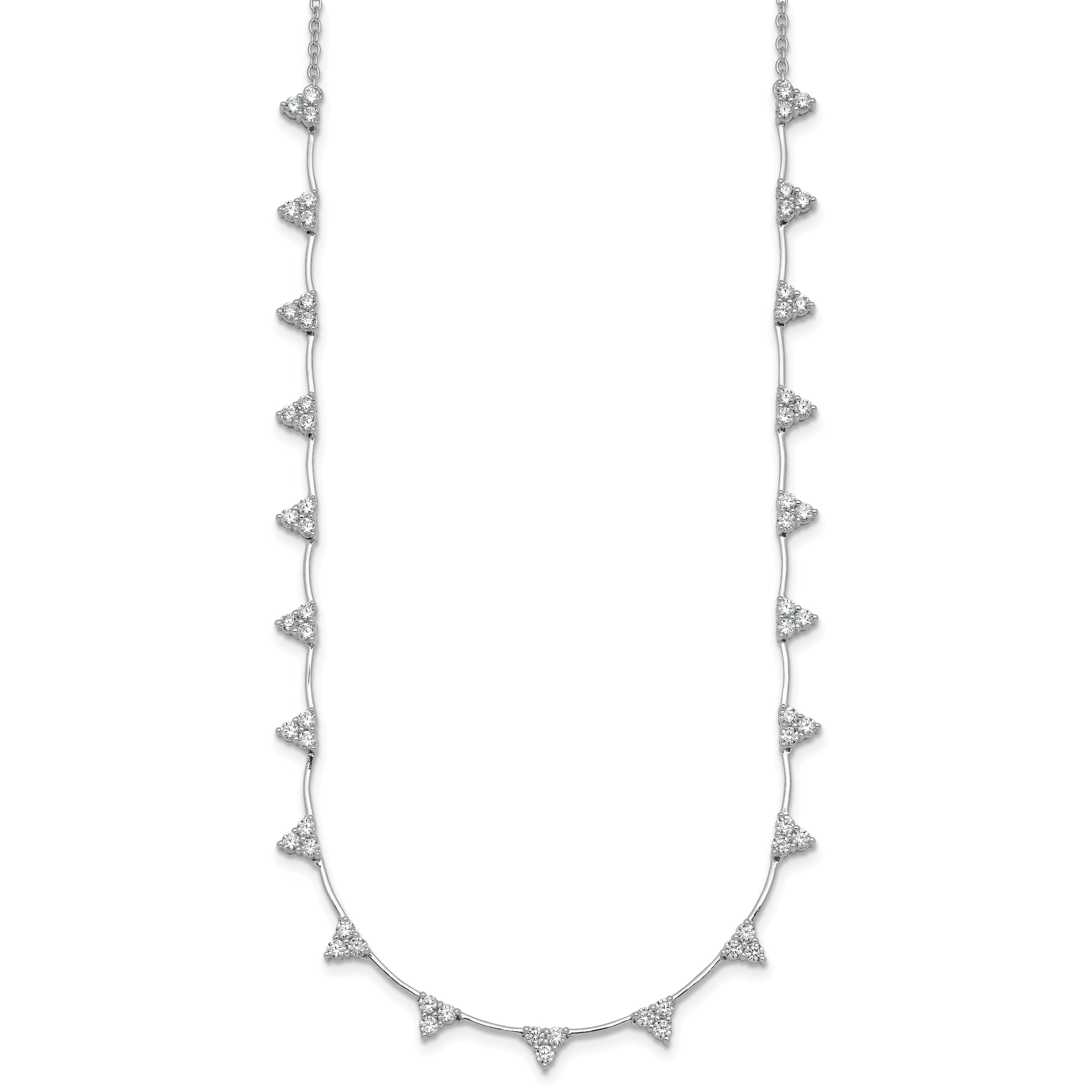14k White Gold 2 1/8 carat Lab Grown Diamond VS+ F+ Complete 18 inch Fashion Tennis Necklace