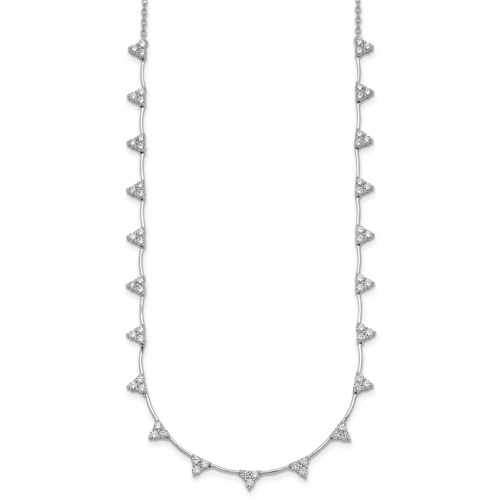 14k White Gold 2 1/8 carat Lab Grown Diamond VS+ F+ Complete 18 inch Fashion Tennis Necklace