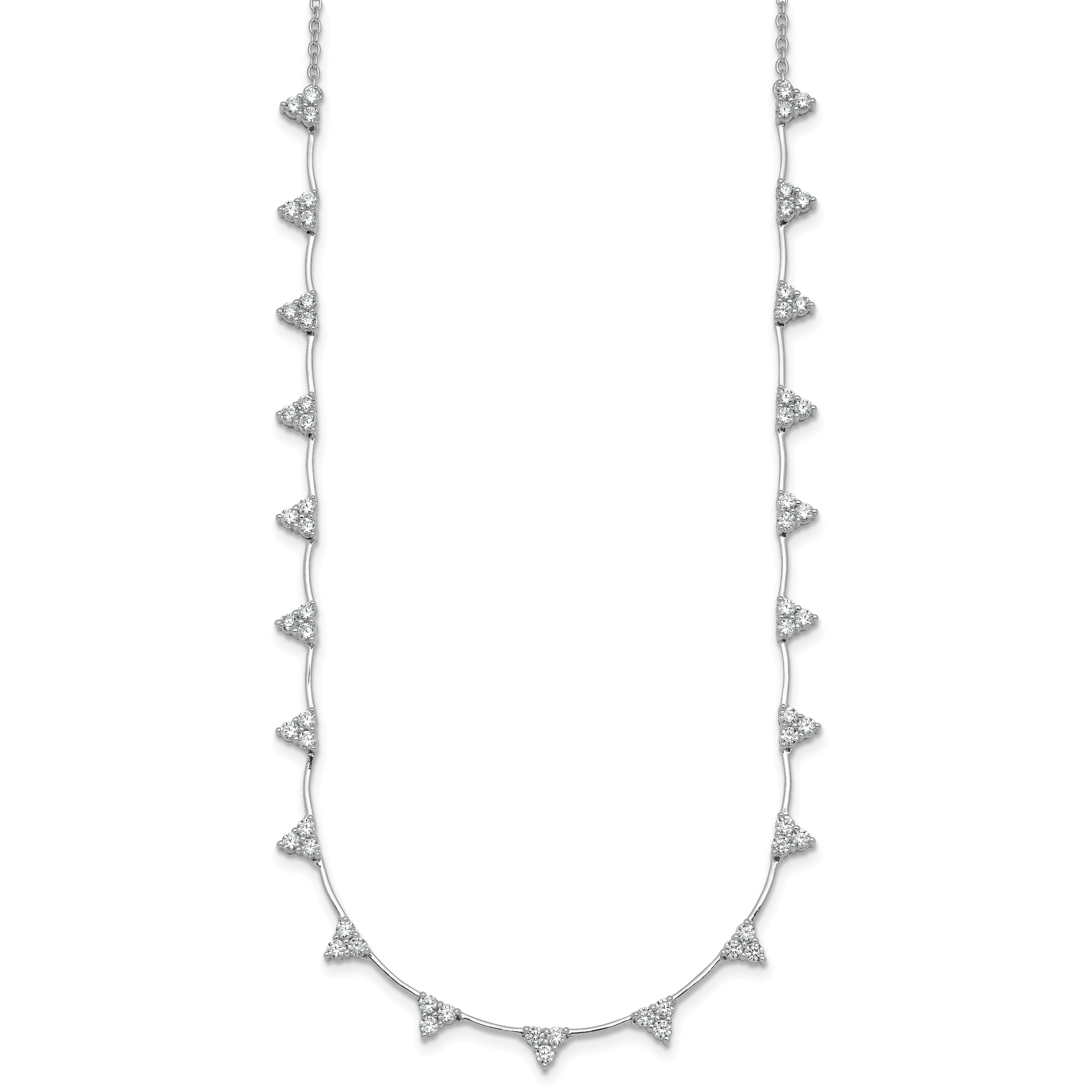 14k White Gold 2 1/8 carat Lab Grown Diamond VS+ F+ Complete 18 inch Fashion Tennis Necklace