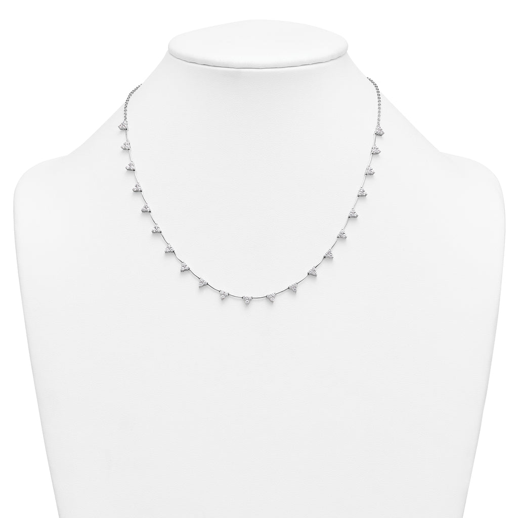 14k White Gold 2 1/8 carat Lab Grown Diamond VS+ F+ Complete 18 inch Fashion Tennis Necklace