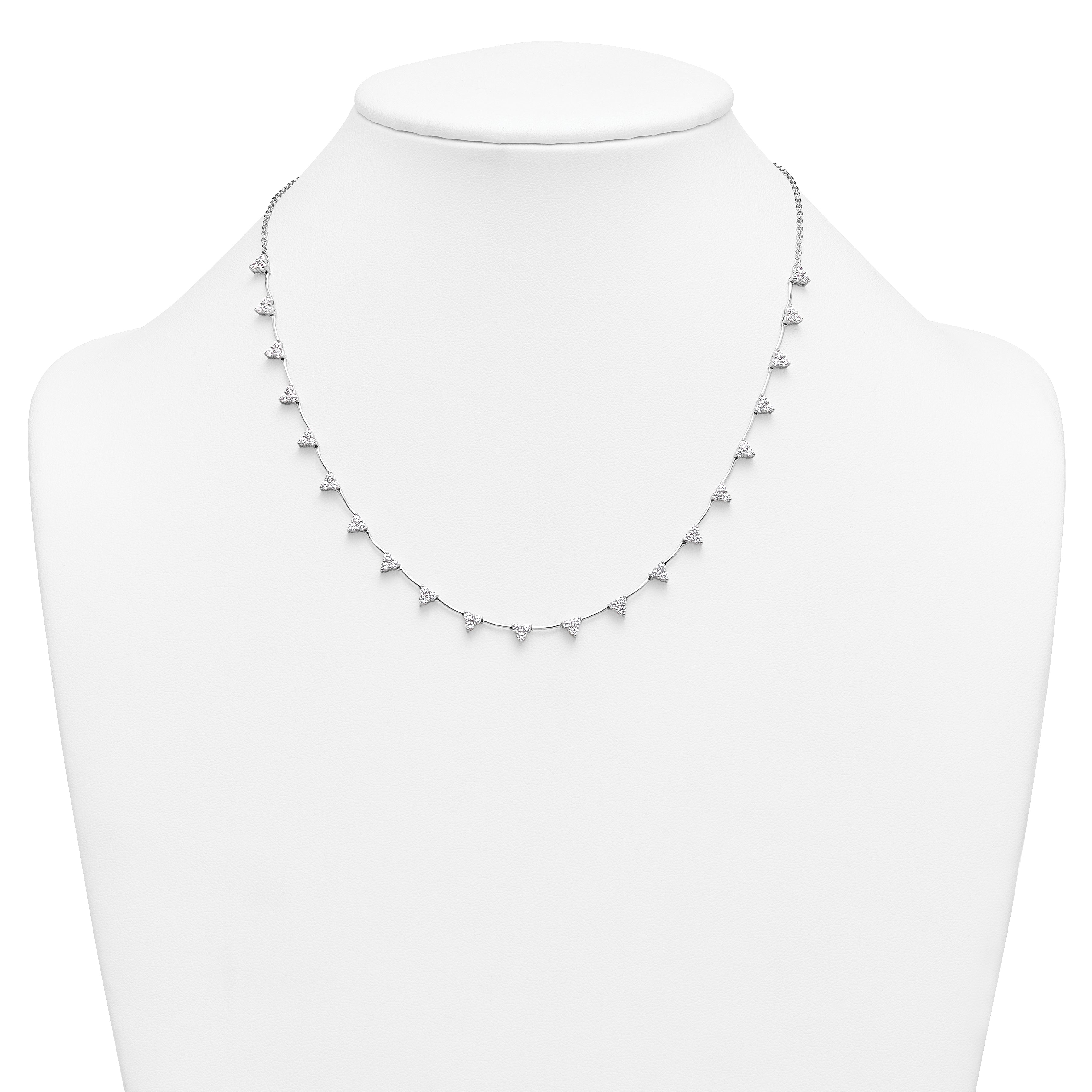 14k White Gold 2 1/8 carat Lab Grown Diamond VS+ F+ Complete 18 inch Fashion Tennis Necklace