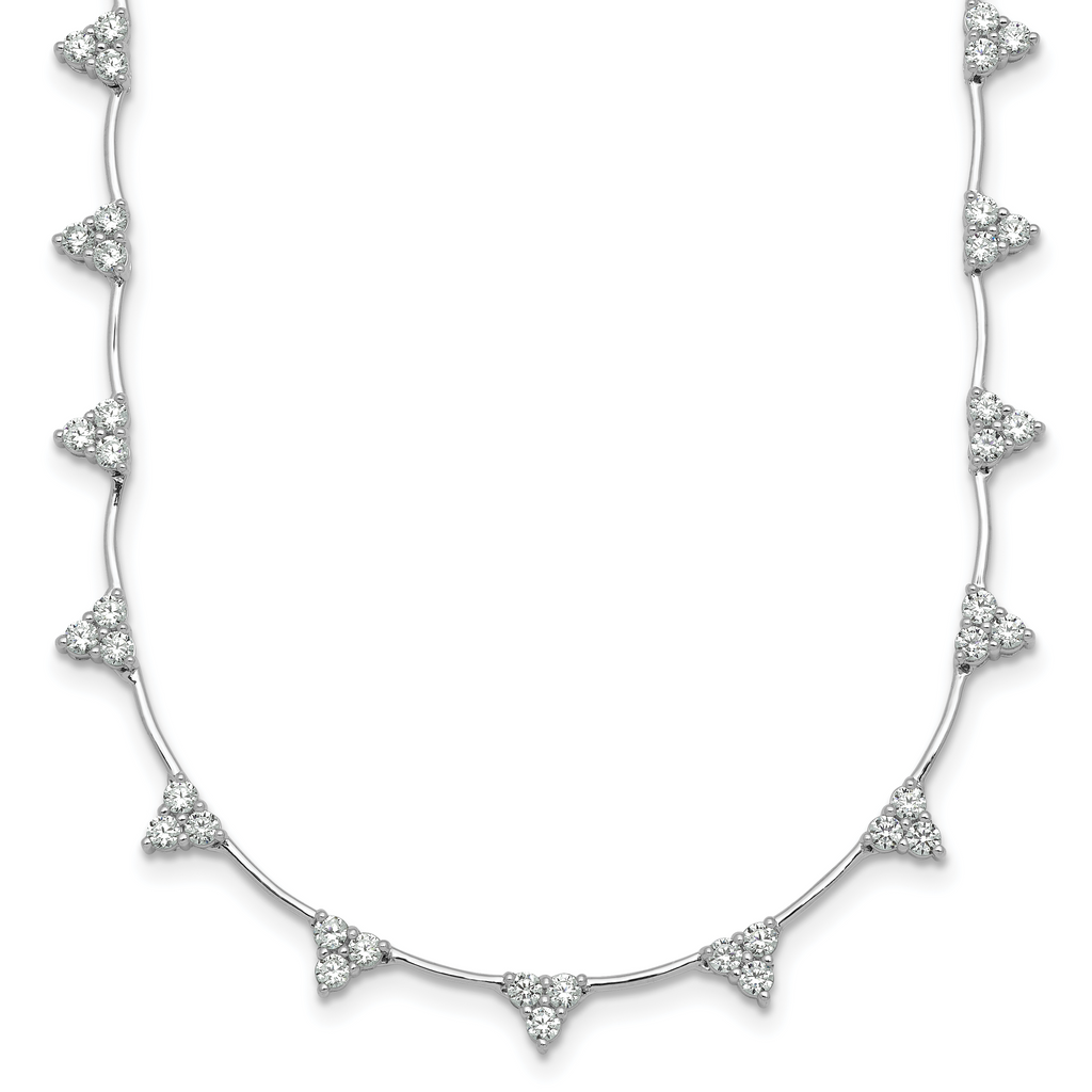 14k White Gold 2 1/8 carat Lab Grown Diamond VS+ F+ Complete 18 inch Fashion Tennis Necklace