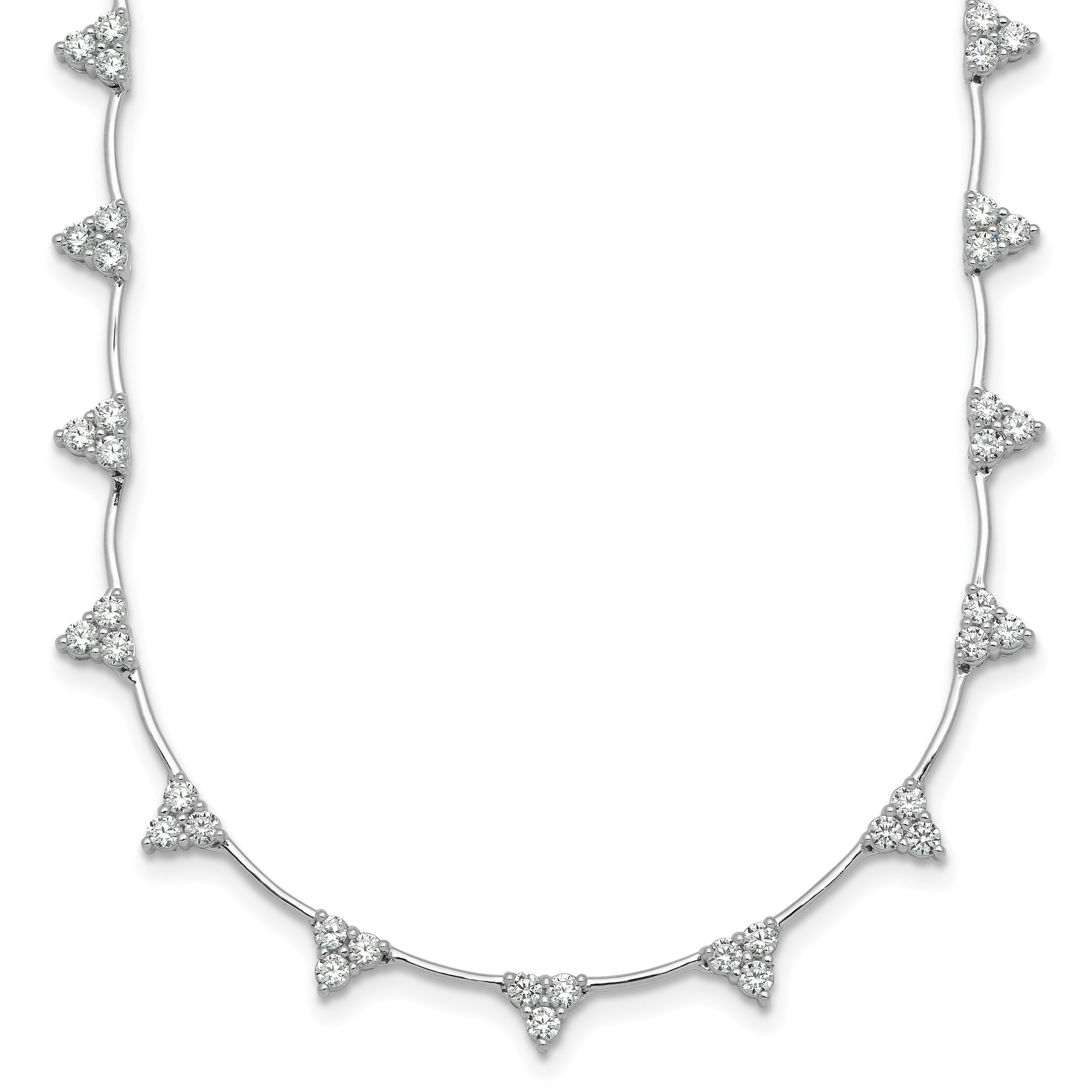 14k White Gold 2 1/8 carat Lab Grown Diamond VS+ F+ Complete 18 inch Fashion Tennis Necklace