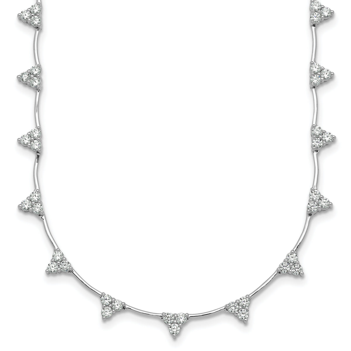 14k White Gold 2 1/8 carat Lab Grown Diamond VS+ F+ Complete 18 inch Fashion Tennis Necklace