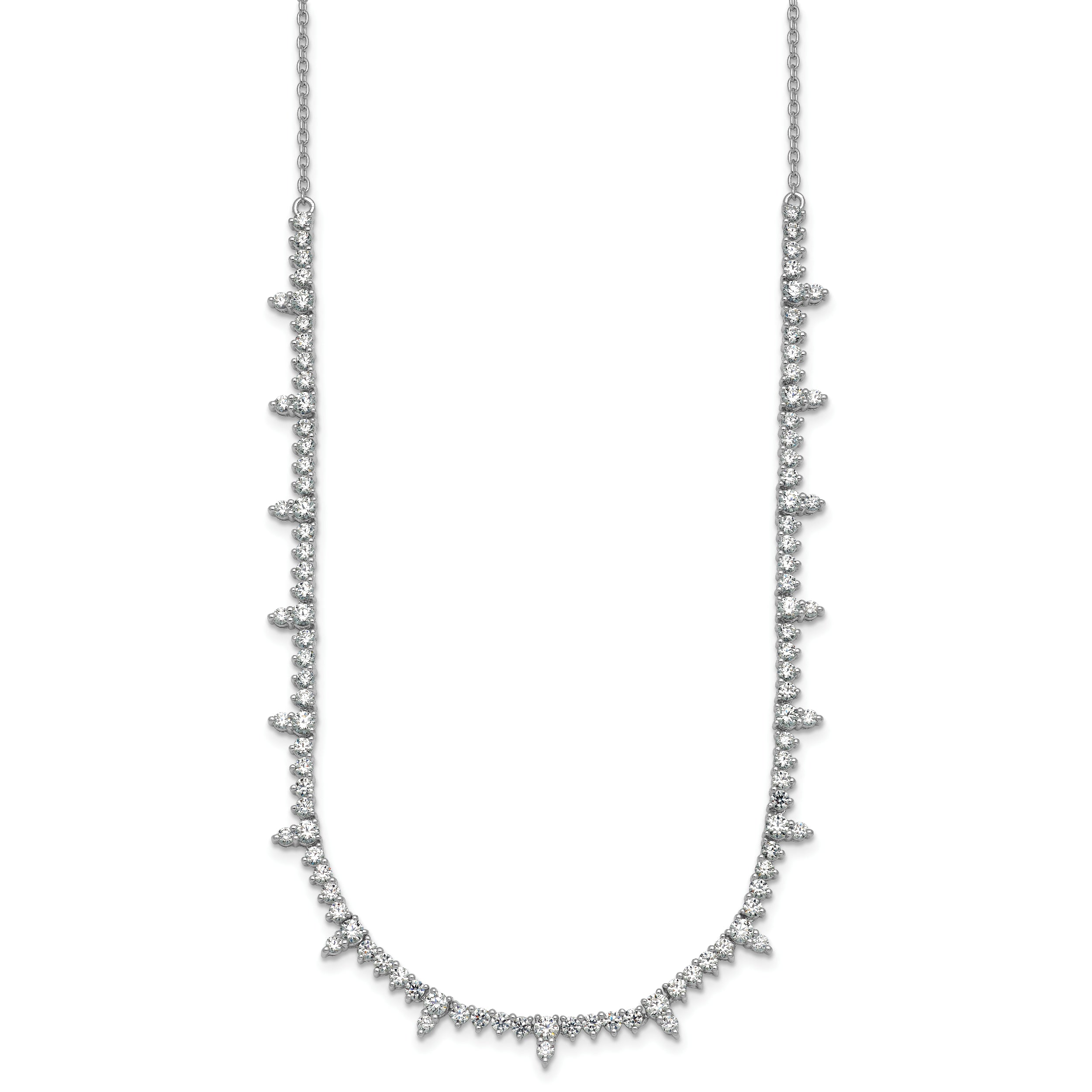 14k White Gold 4 carat Lab Grown Diamond VS+ F+ Complete 18 inch Fashion Tennis Necklace