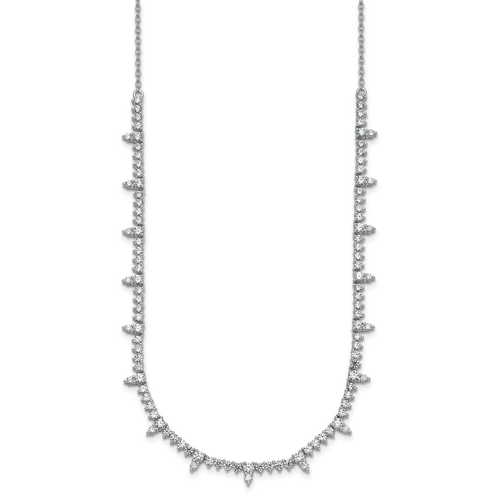 14k White Gold 4 carat Lab Grown Diamond VS+ F+ Complete 18 inch Fashion Tennis Necklace