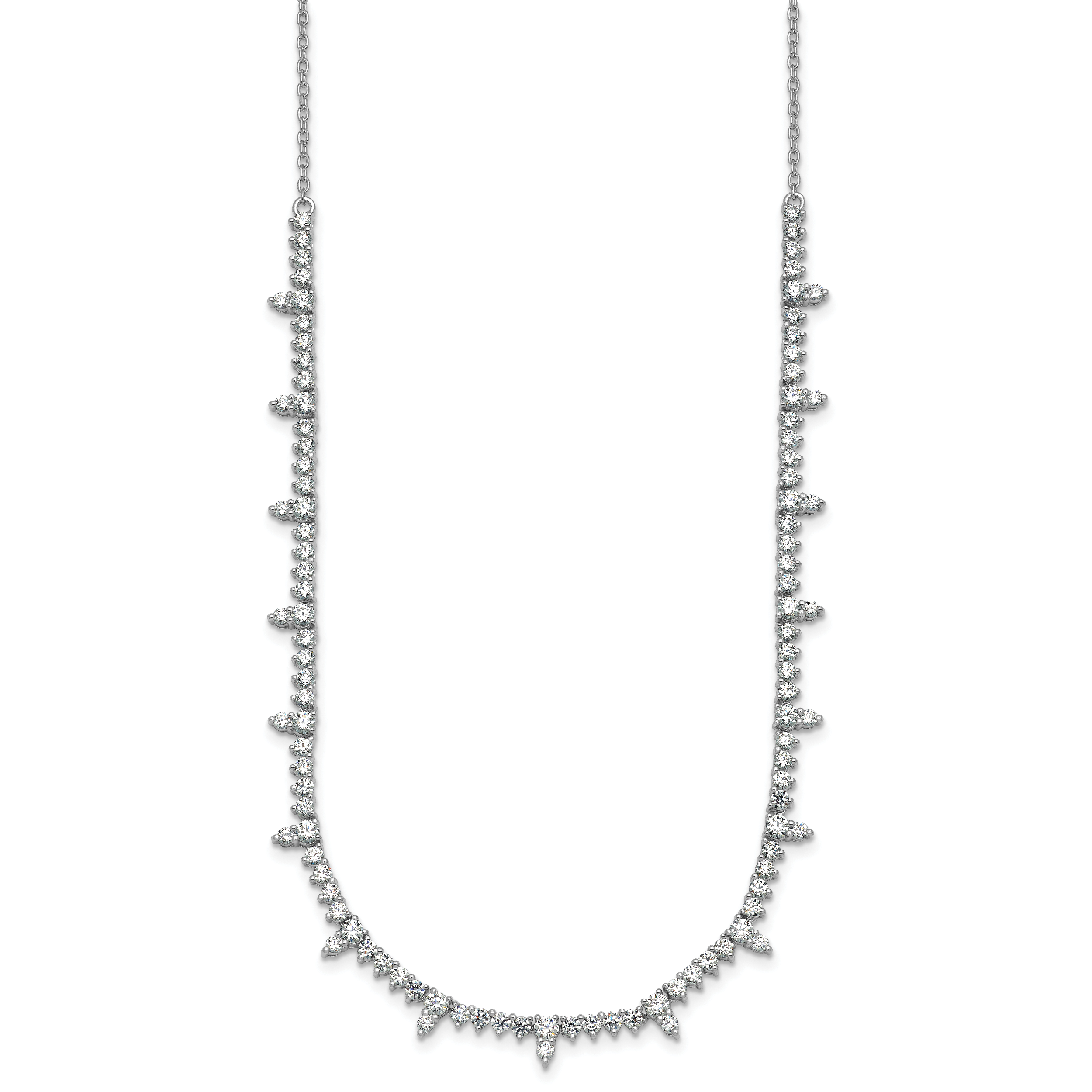 14k White Gold 4 carat Lab Grown Diamond VS+ F+ Complete 18 inch Fashion Tennis Necklace