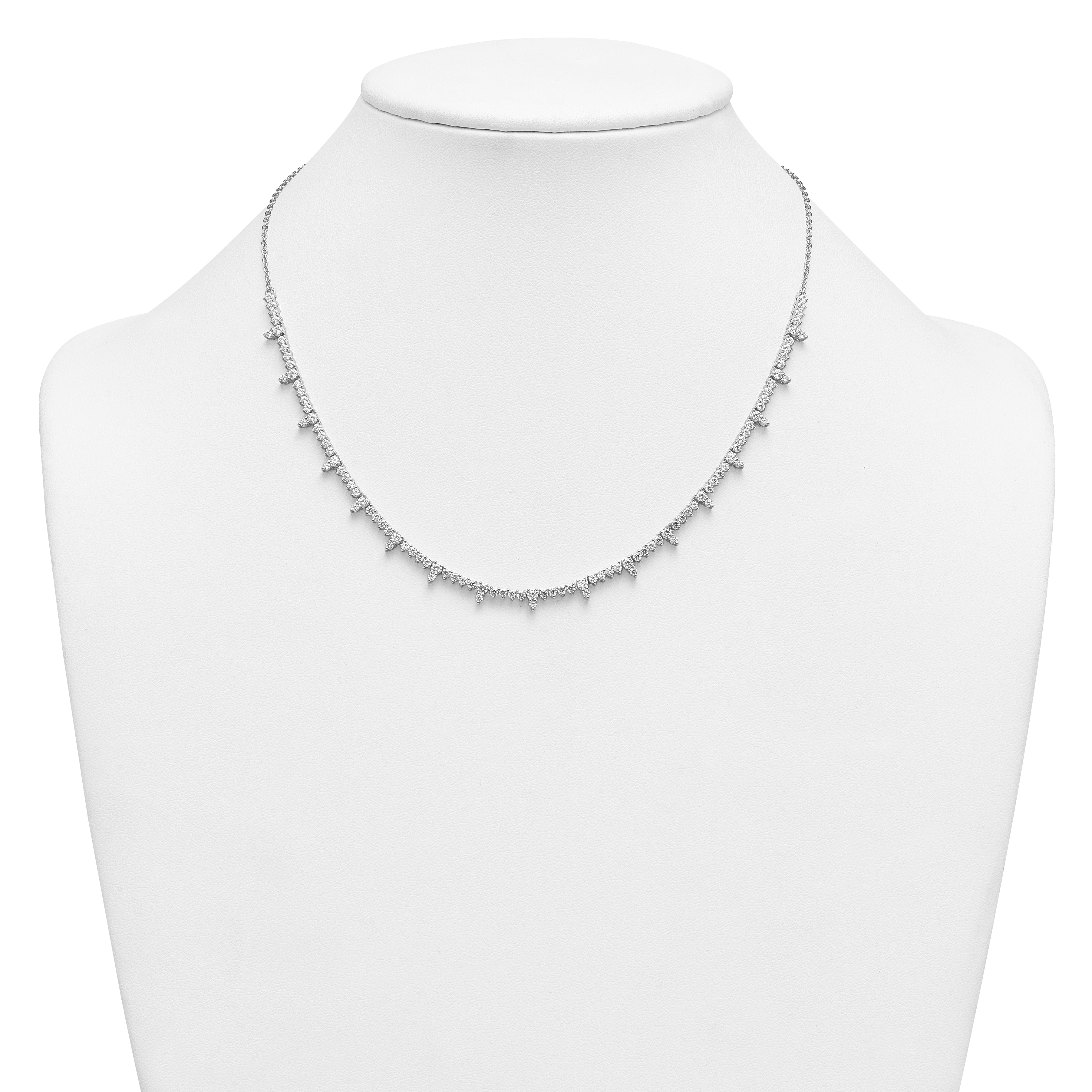 14k White Gold 4 carat Lab Grown Diamond VS+ F+ Complete 18 inch Fashion Tennis Necklace