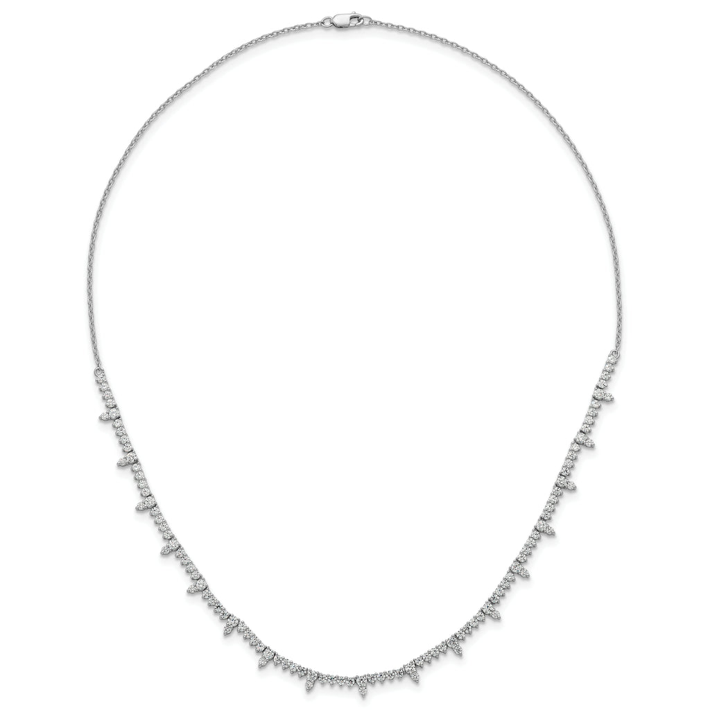 14k White Gold 4 carat Lab Grown Diamond VS+ F+ Complete 18 inch Fashion Tennis Necklace