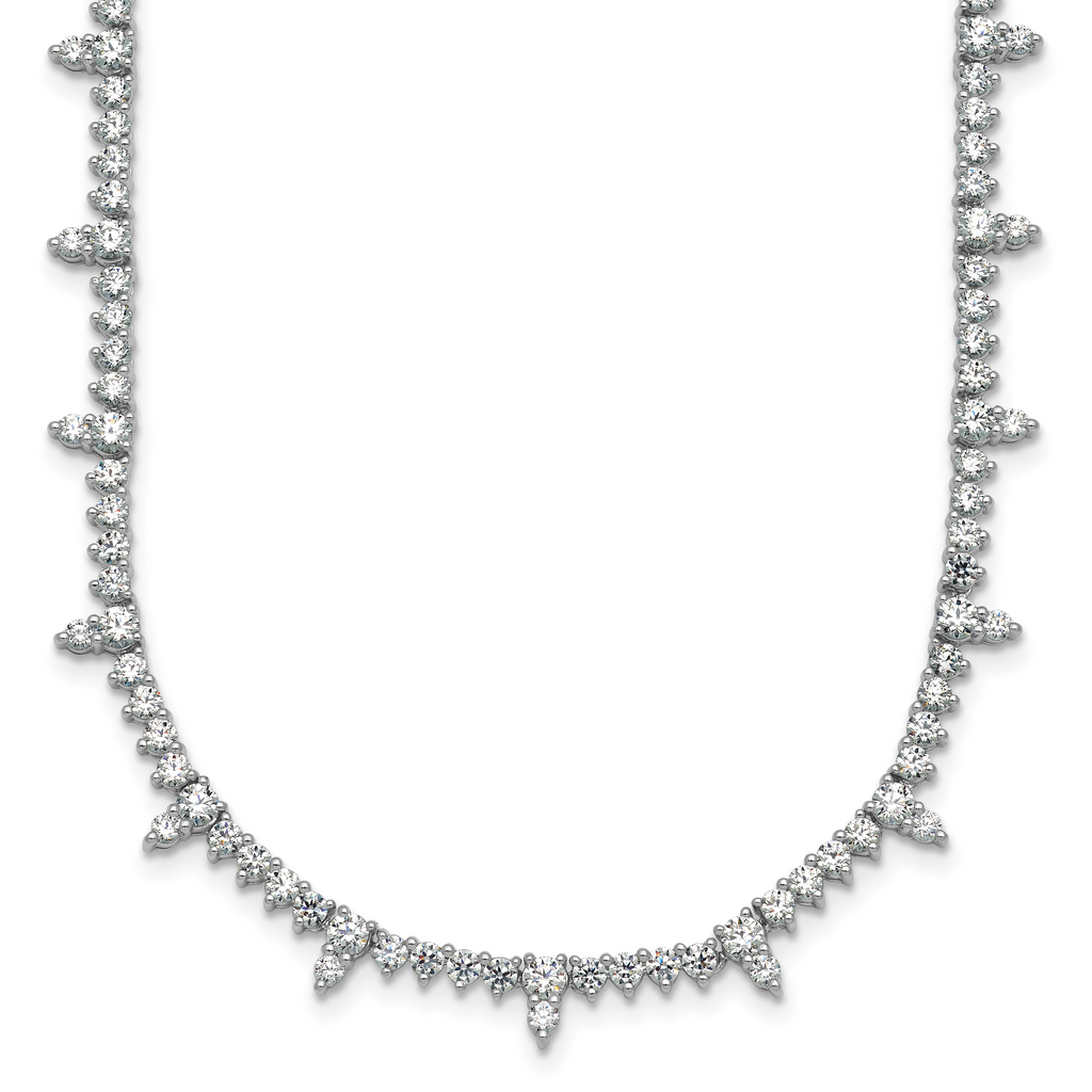 14k White Gold 4 carat Lab Grown Diamond VS+ F+ Complete 18 inch Fashion Tennis Necklace