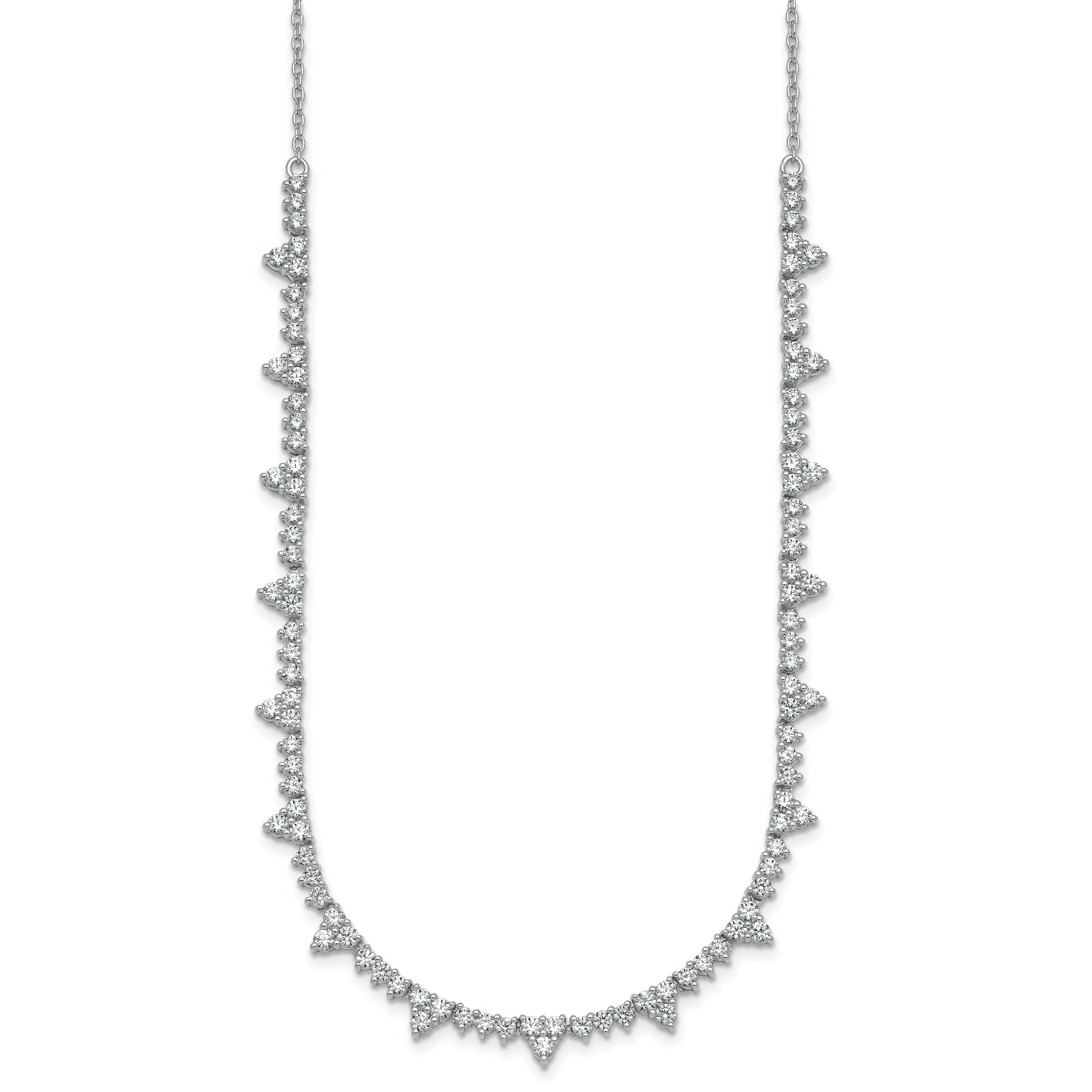 14k White Gold 4 carat Lab Grown Diamond VS+ F+ Complete 18 inch Fashion Tennis Necklace