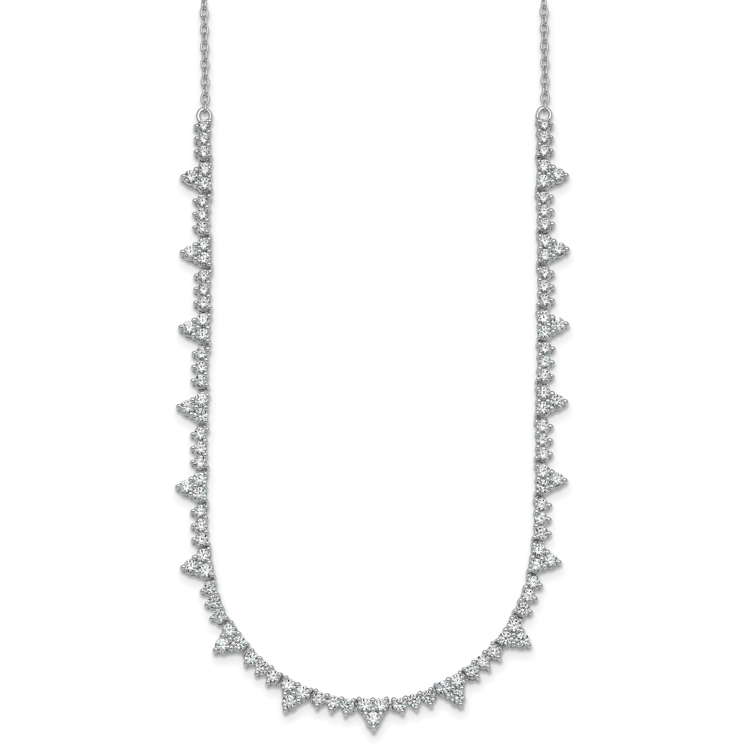 14k White Gold 4 carat Lab Grown Diamond VS+ F+ Complete 18 inch Fashion Tennis Necklace