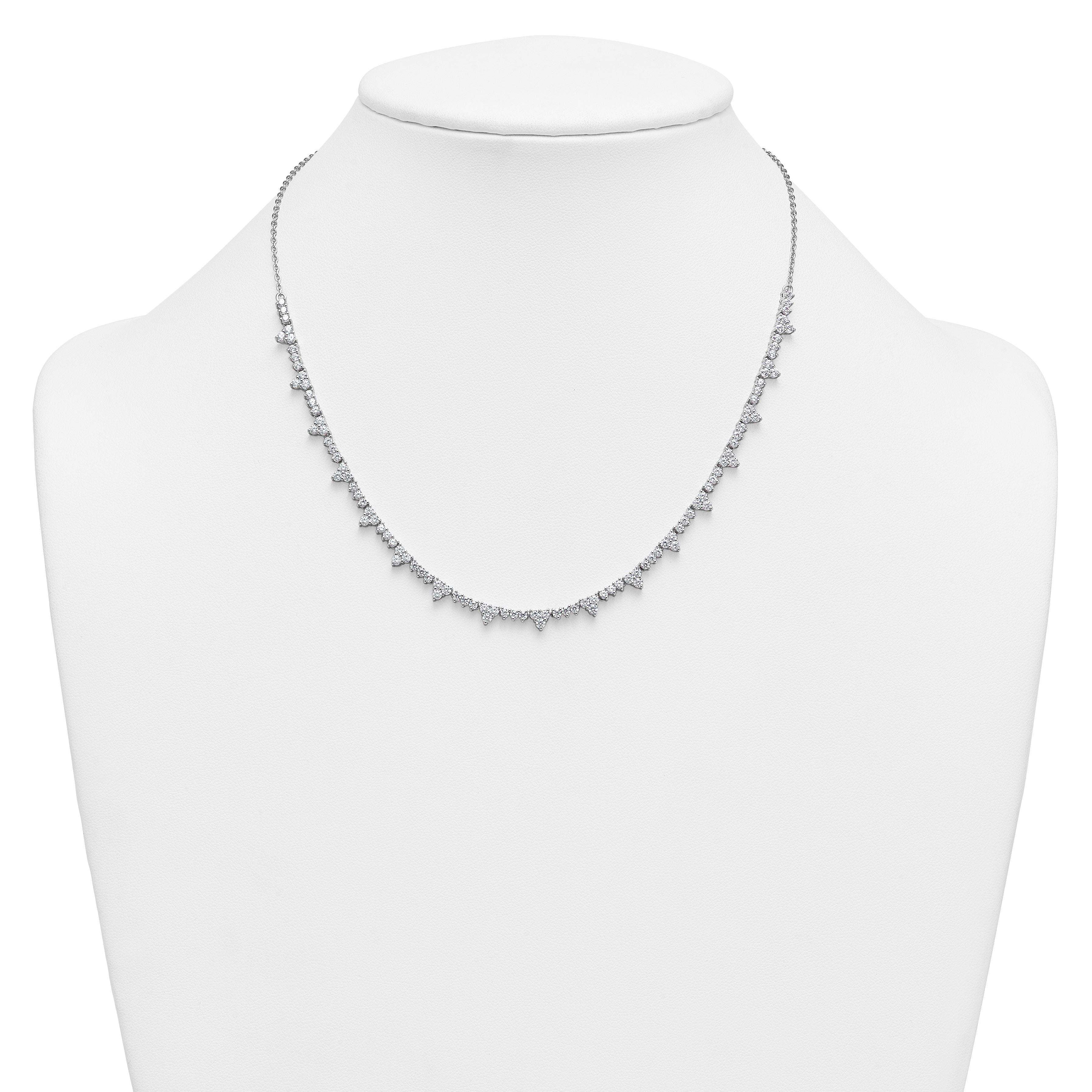 14k White Gold 4 carat Lab Grown Diamond VS+ F+ Complete 18 inch Fashion Tennis Necklace
