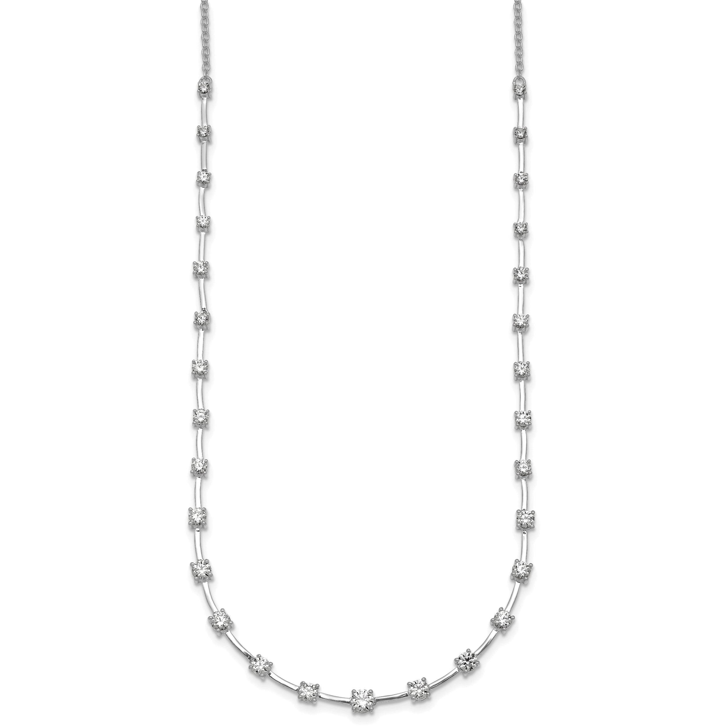 14k White Gold 2 carat Lab Grown Diamond VS+ F+ Complete 18 inch Fashion Tennis Necklace