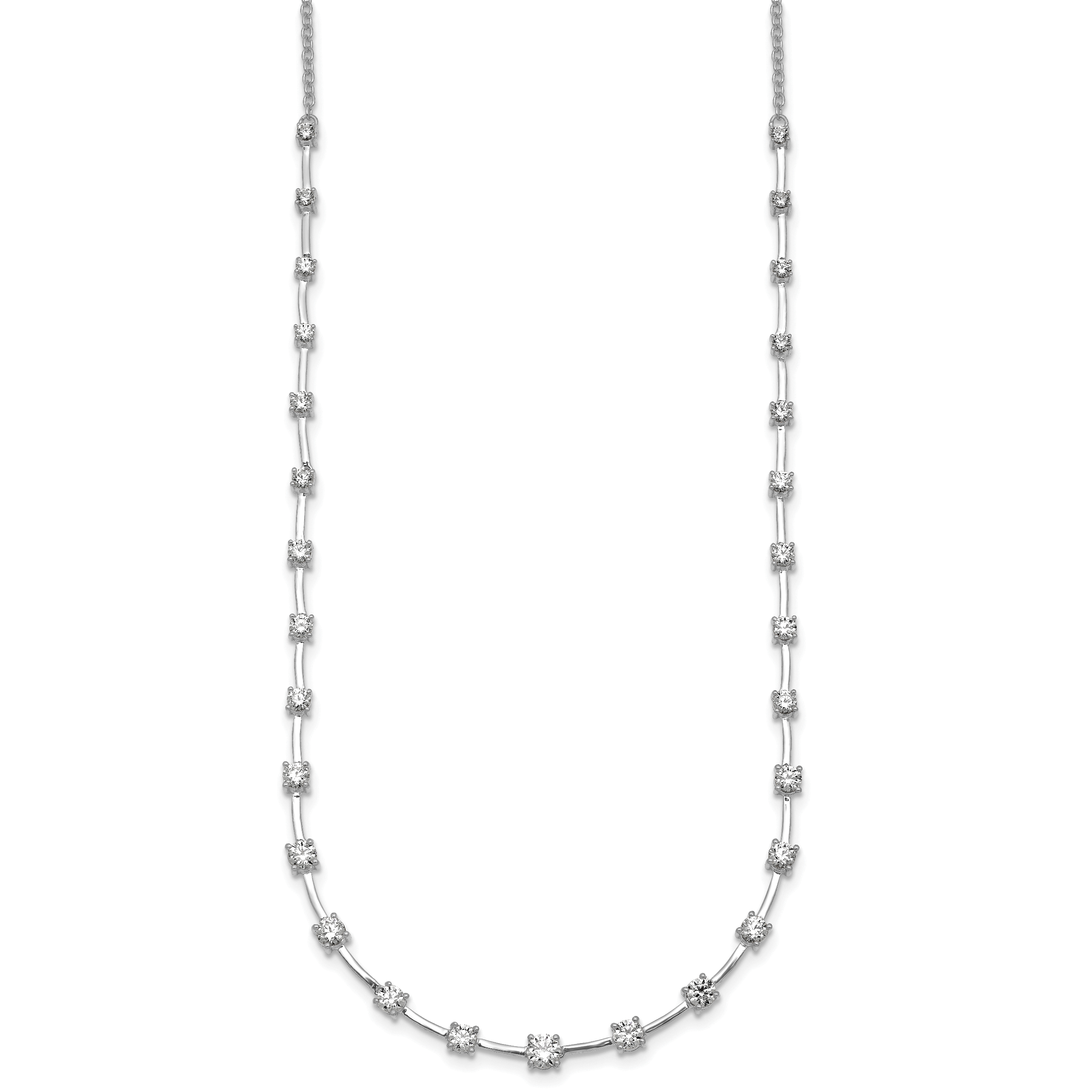 14k White Gold 2 carat Lab Grown Diamond VS+ F+ Complete 18 inch Fashion Tennis Necklace