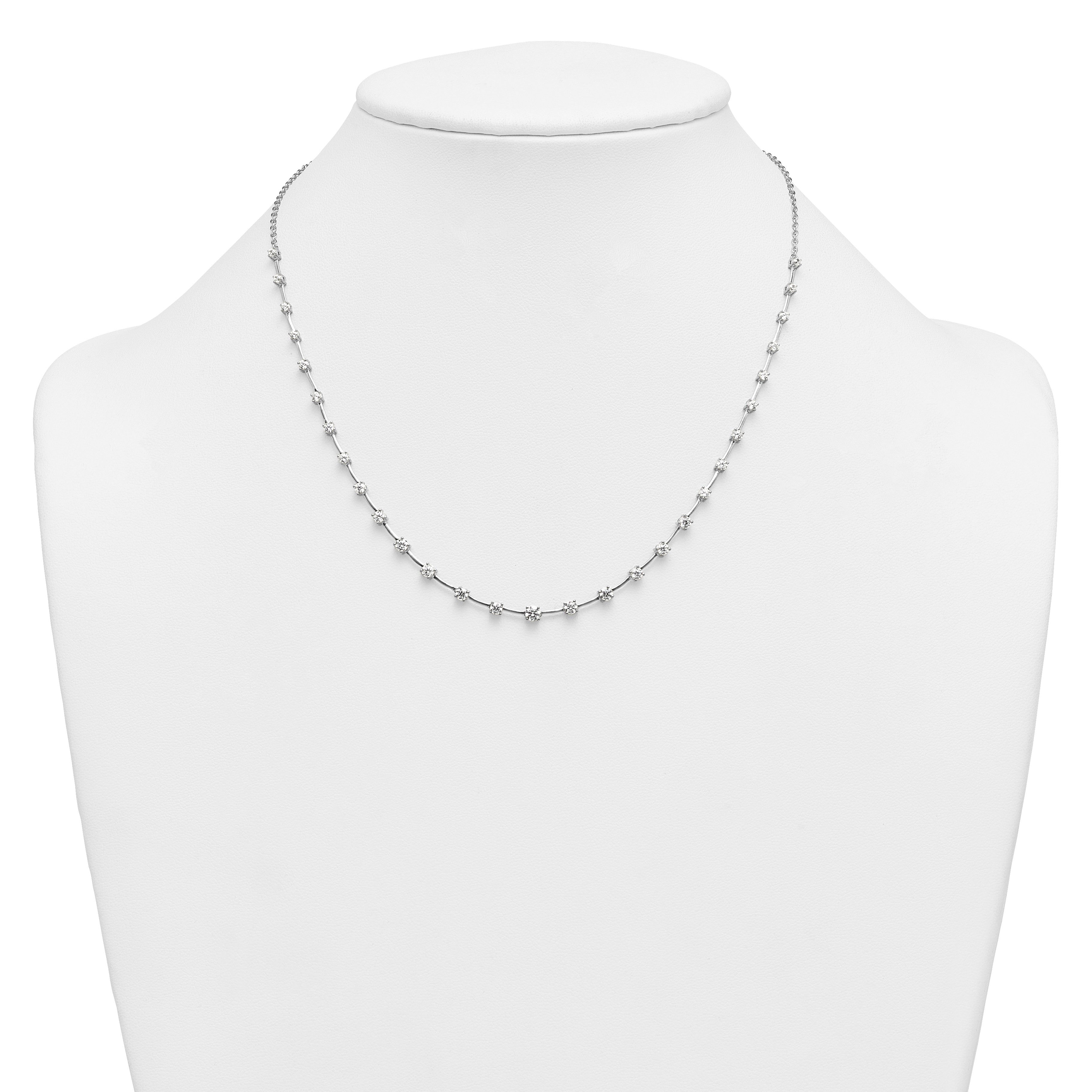 14k White Gold 2 carat Lab Grown Diamond VS+ F+ Complete 18 inch Fashion Tennis Necklace