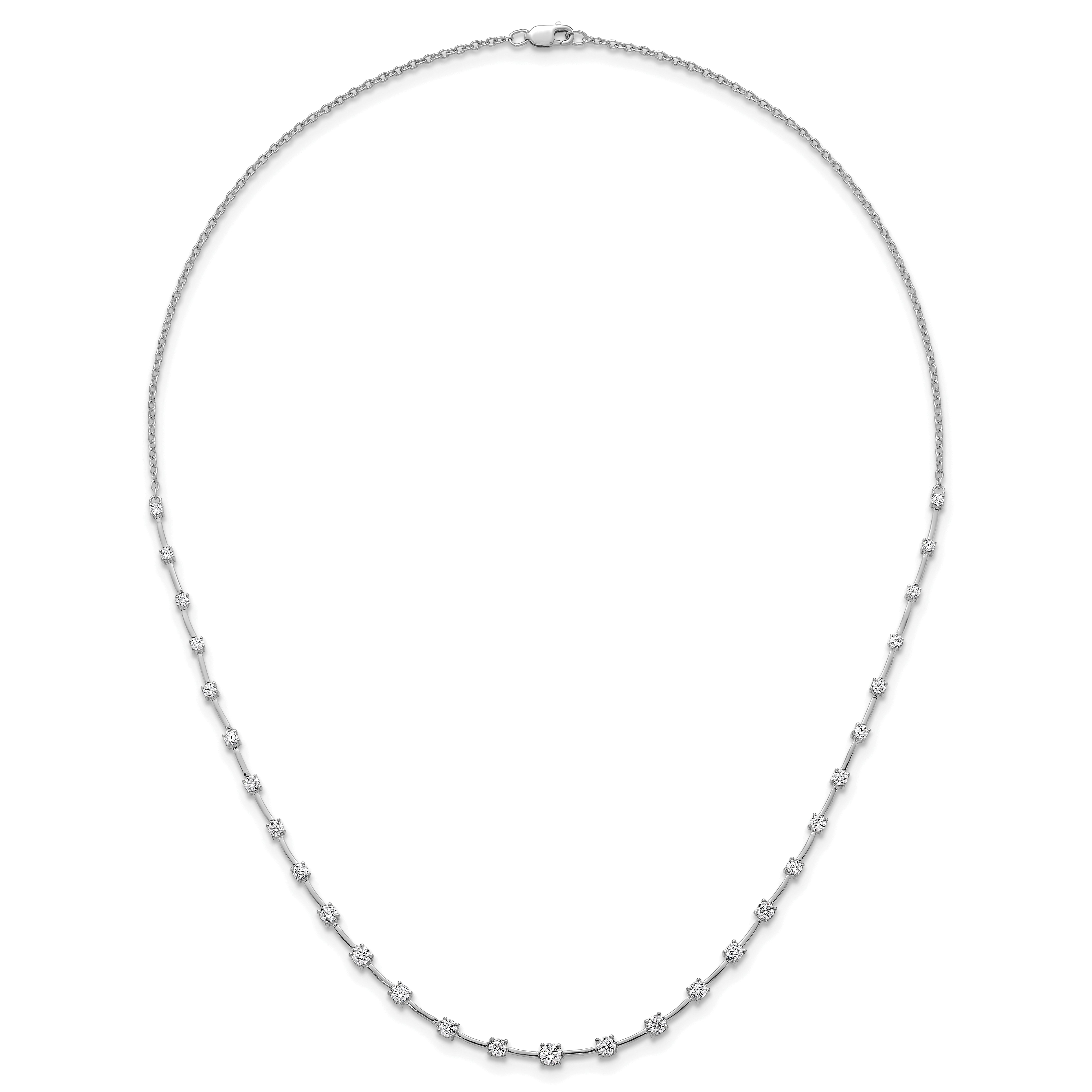 14k White Gold 2 carat Lab Grown Diamond VS+ F+ Complete 18 inch Fashion Tennis Necklace