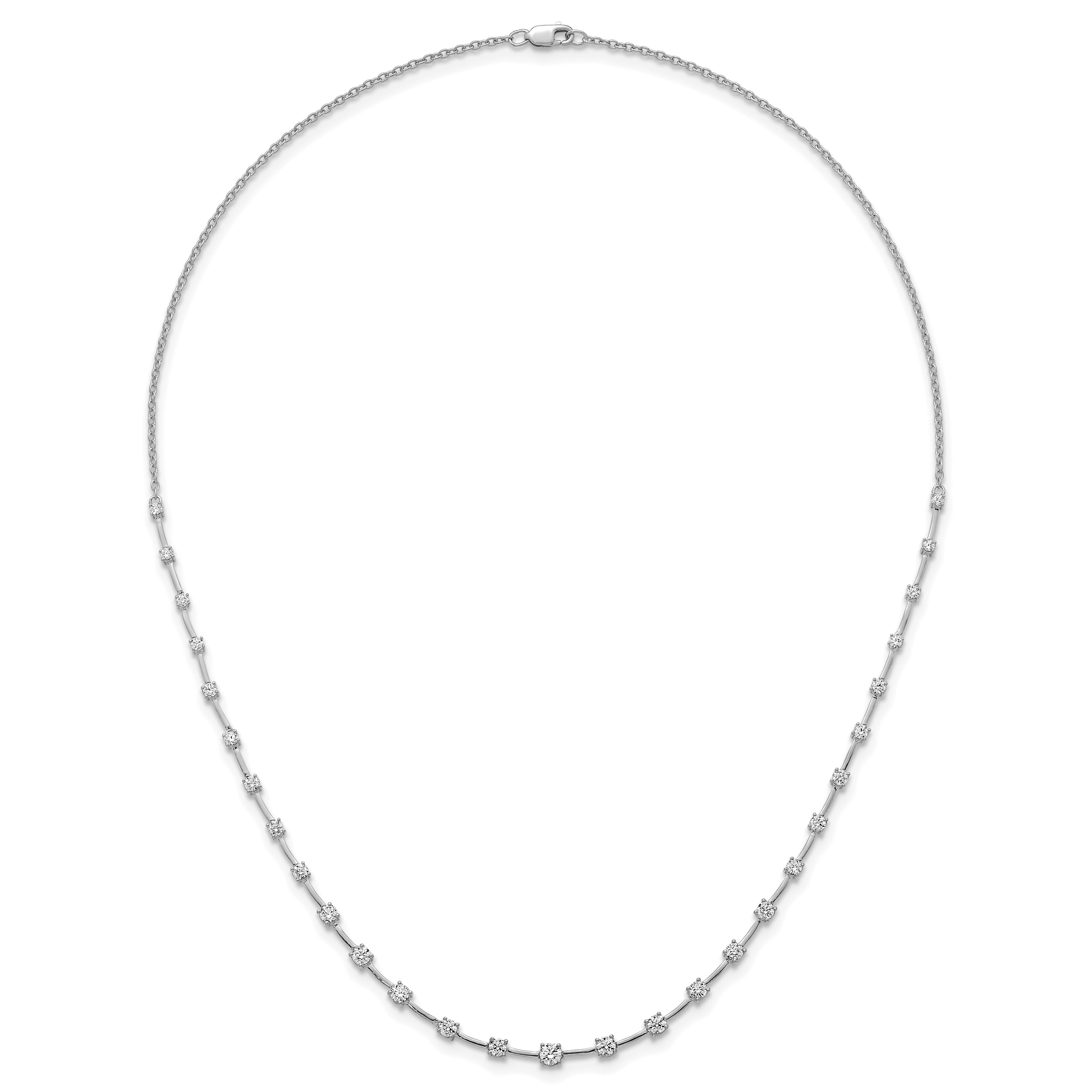 14k White Gold 2 carat Lab Grown Diamond VS+ F+ Complete 18 inch Fashion Tennis Necklace