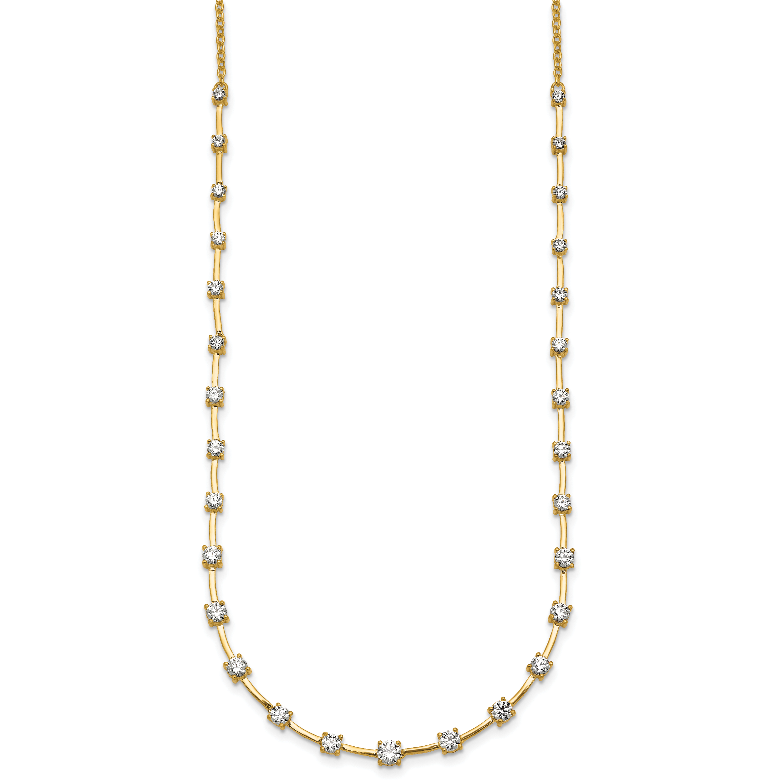 14k 2 carat Lab Grown Diamond VS+ F+ Complete 18 inch Fashion Tennis Necklace