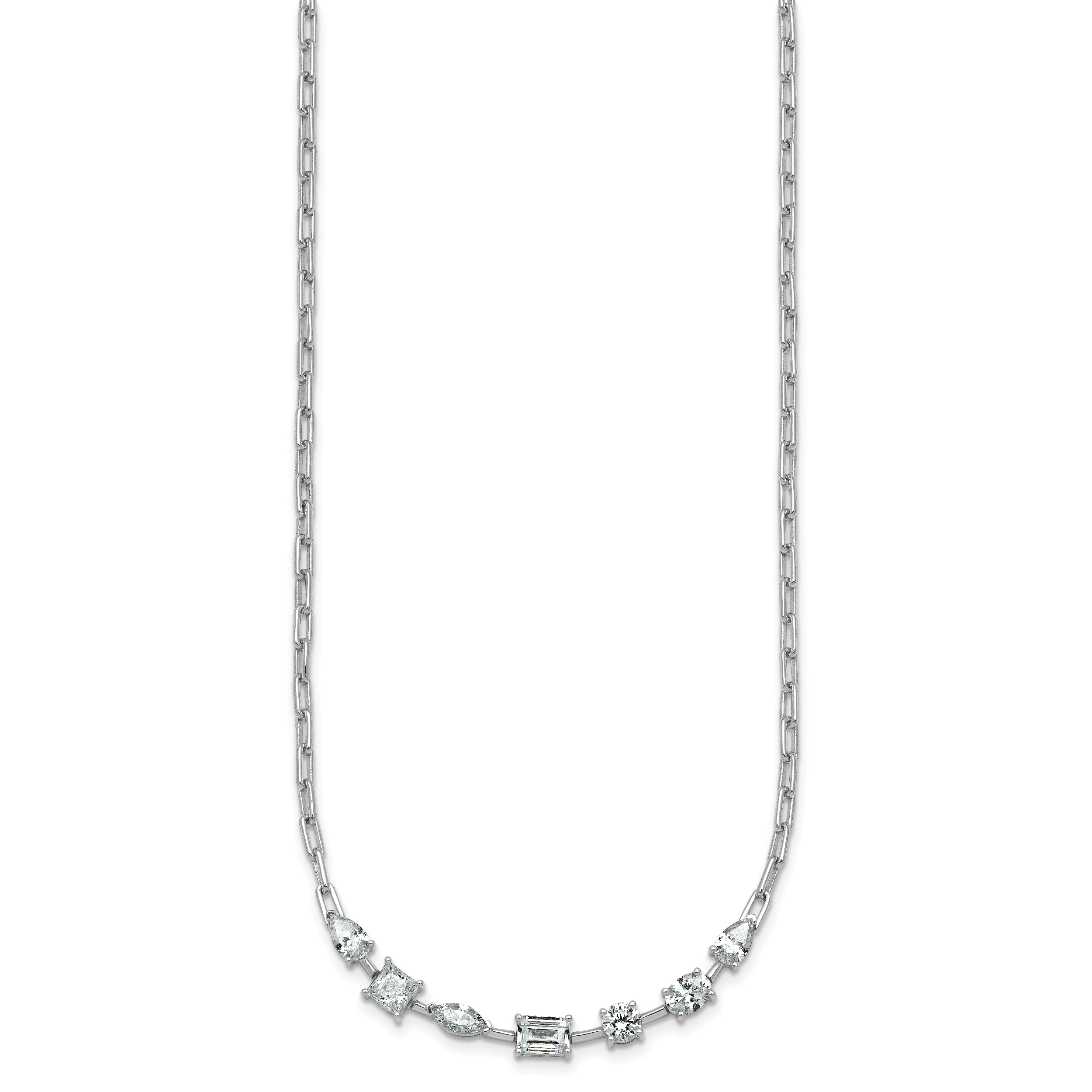 14k White Gold 2 1/8 carat Lab Grown Diamond VS+ F+ Complete 18.5 inch Fashion Tennis Necklace Secondary image