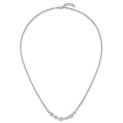 14k White Gold 2 1/8 carat Lab Grown Diamond VS+ F+ Complete 18.5 inch Fashion Tennis Necklace