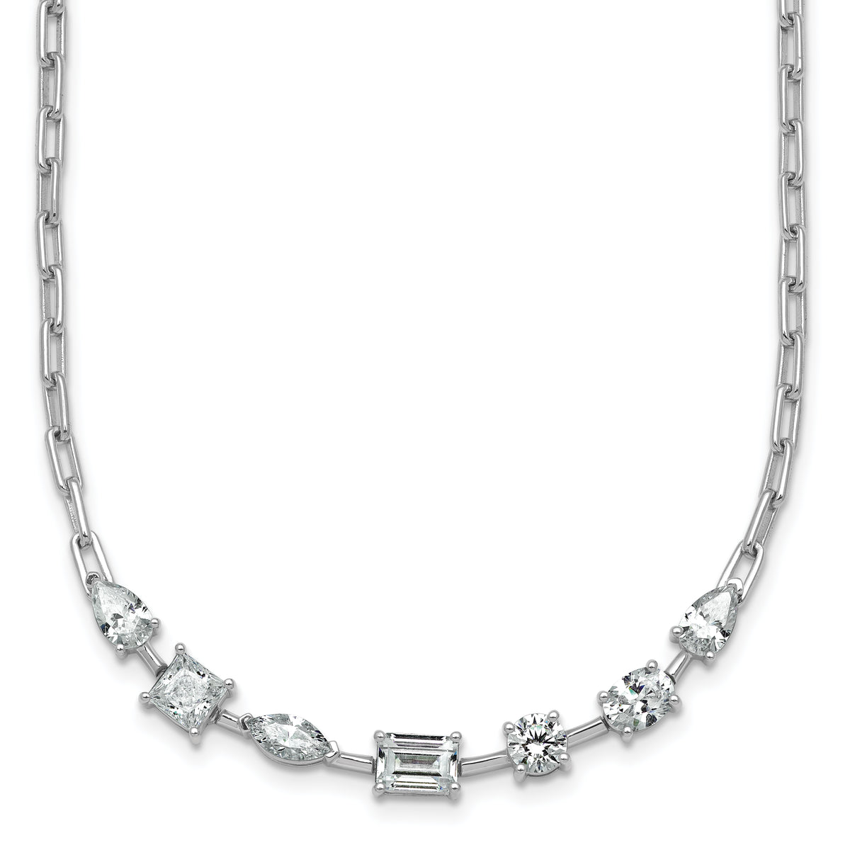 14k White Gold 2 1/8 carat Lab Grown Diamond VS+ F+ Complete 18.5 inch Fashion Tennis Necklace