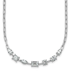 14k White Gold 2 1/8 carat Lab Grown Diamond VS+ F+ Complete 18.5 inch Fashion Tennis Necklace