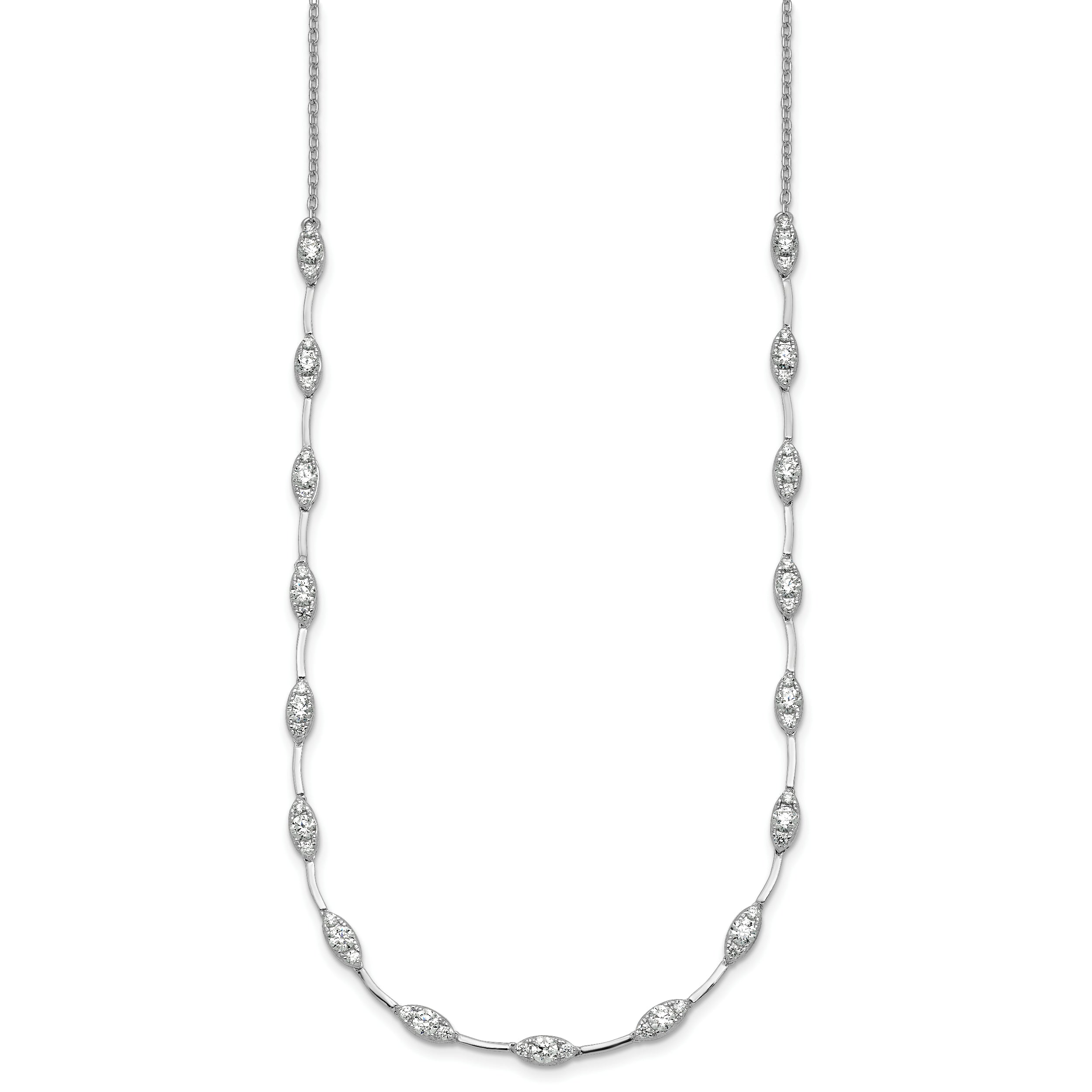 14k White Gold 2 carat Lab Grown Diamond VS+ F+ Complete 18 inch Fashion Tennis Necklace