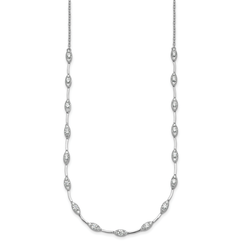 14k White Gold 2 carat Lab Grown Diamond VS+ F+ Complete 18 inch Fashion Tennis Necklace