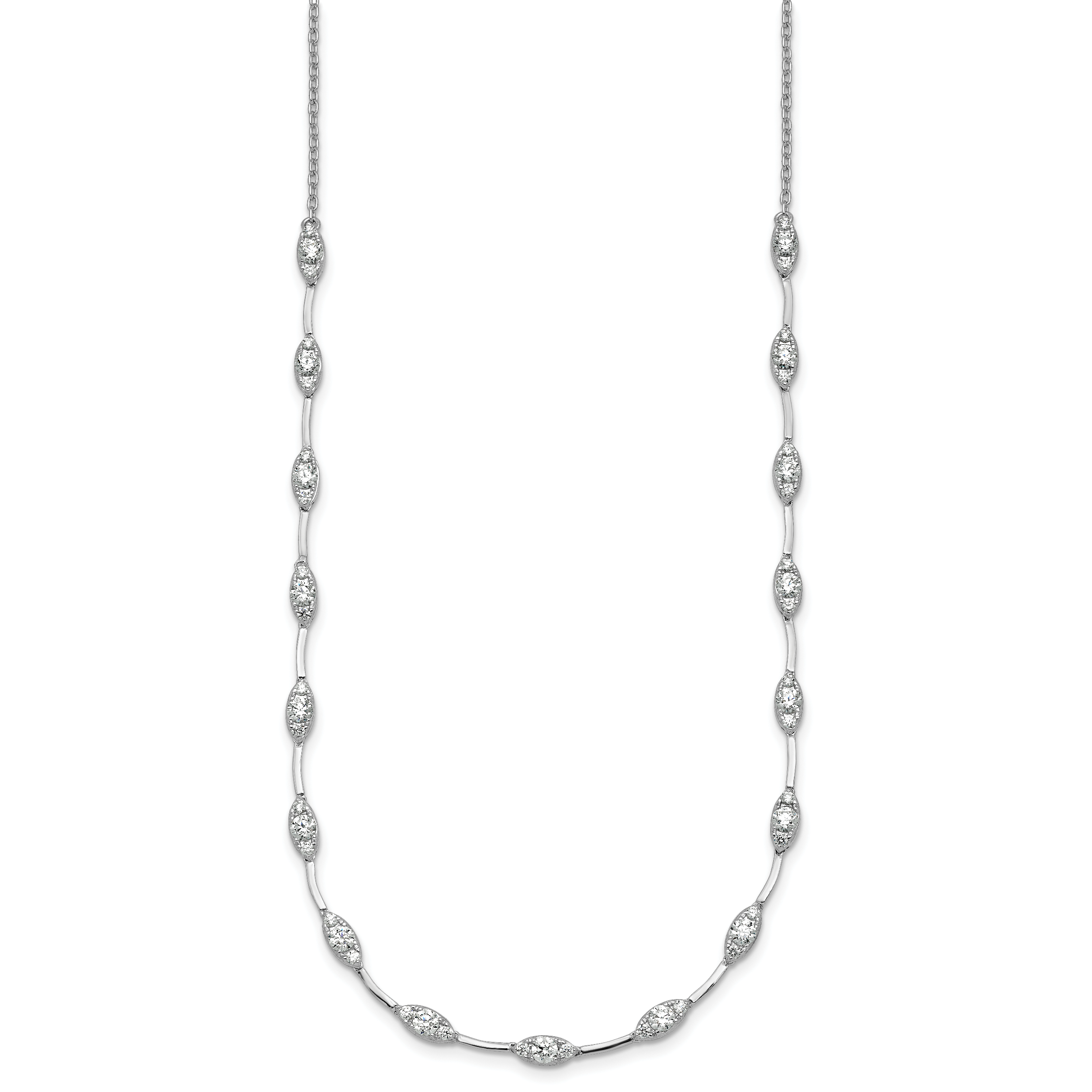 14k White Gold 2 carat Lab Grown Diamond VS+ F+ Complete 18 inch Fashion Tennis Necklace