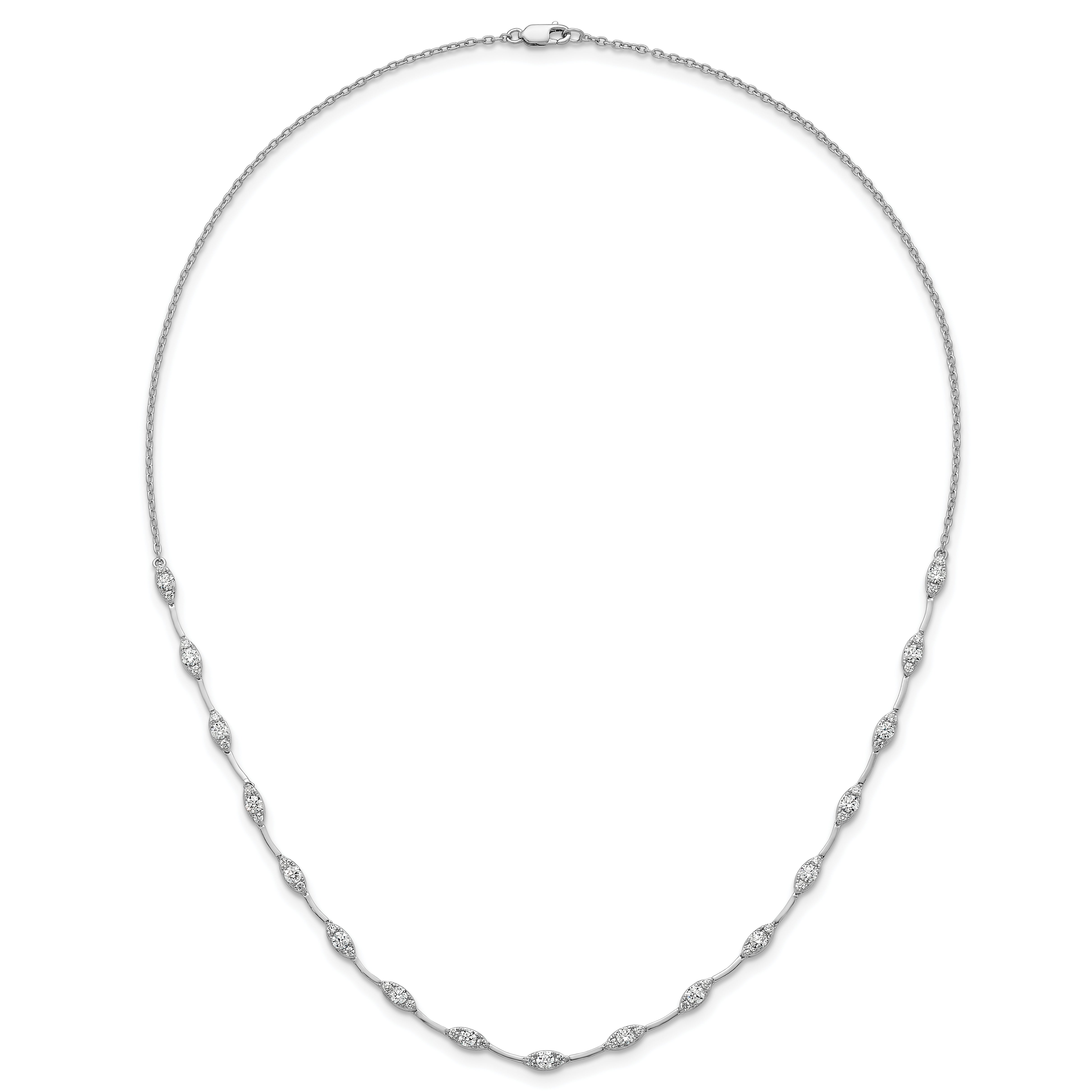 14k White Gold 2 carat Lab Grown Diamond VS+ F+ Complete 18 inch Fashion Tennis Necklace