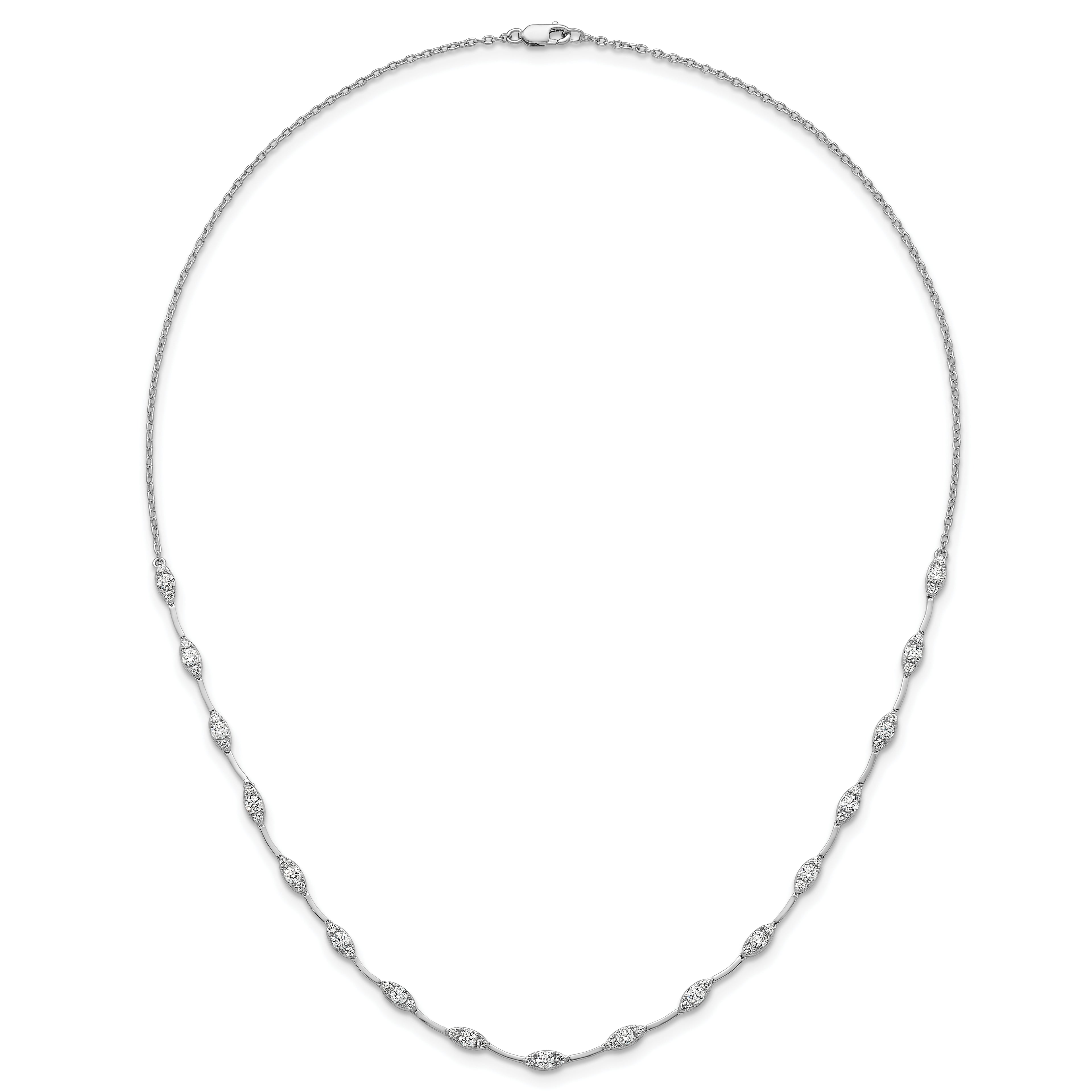 14k White Gold 2 carat Lab Grown Diamond VS+ F+ Complete 18 inch Fashion Tennis Necklace