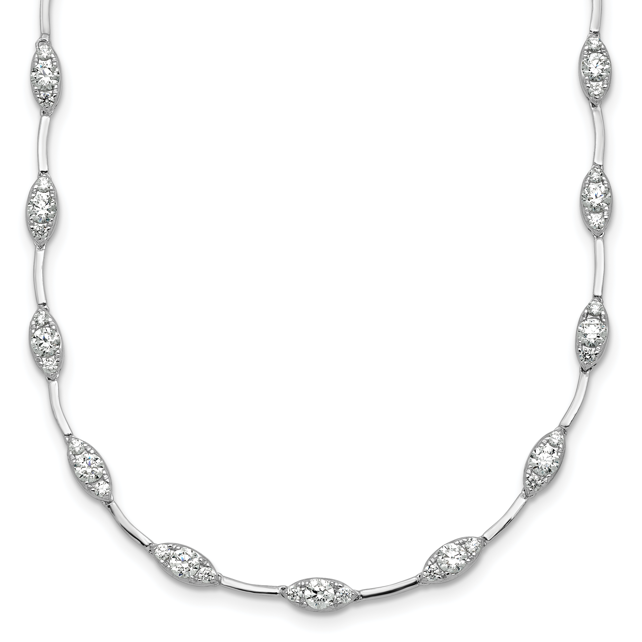 14k White Gold 2 carat Lab Grown Diamond VS+ F+ Complete 18 inch Fashion Tennis Necklace Main image