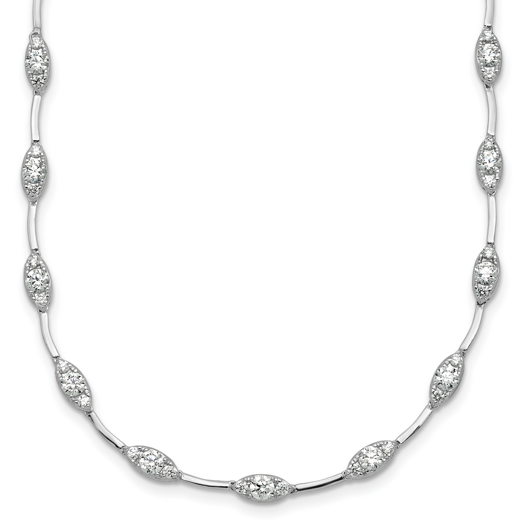 14k White Gold 2 carat Lab Grown Diamond VS+ F+ Complete 18 inch Fashion Tennis Necklace