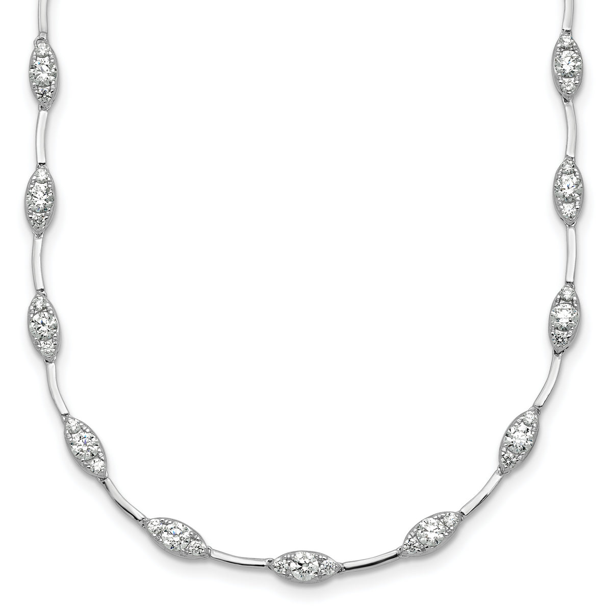 14k White Gold 2 carat Lab Grown Diamond VS+ F+ Complete 18 inch Fashion Tennis Necklace