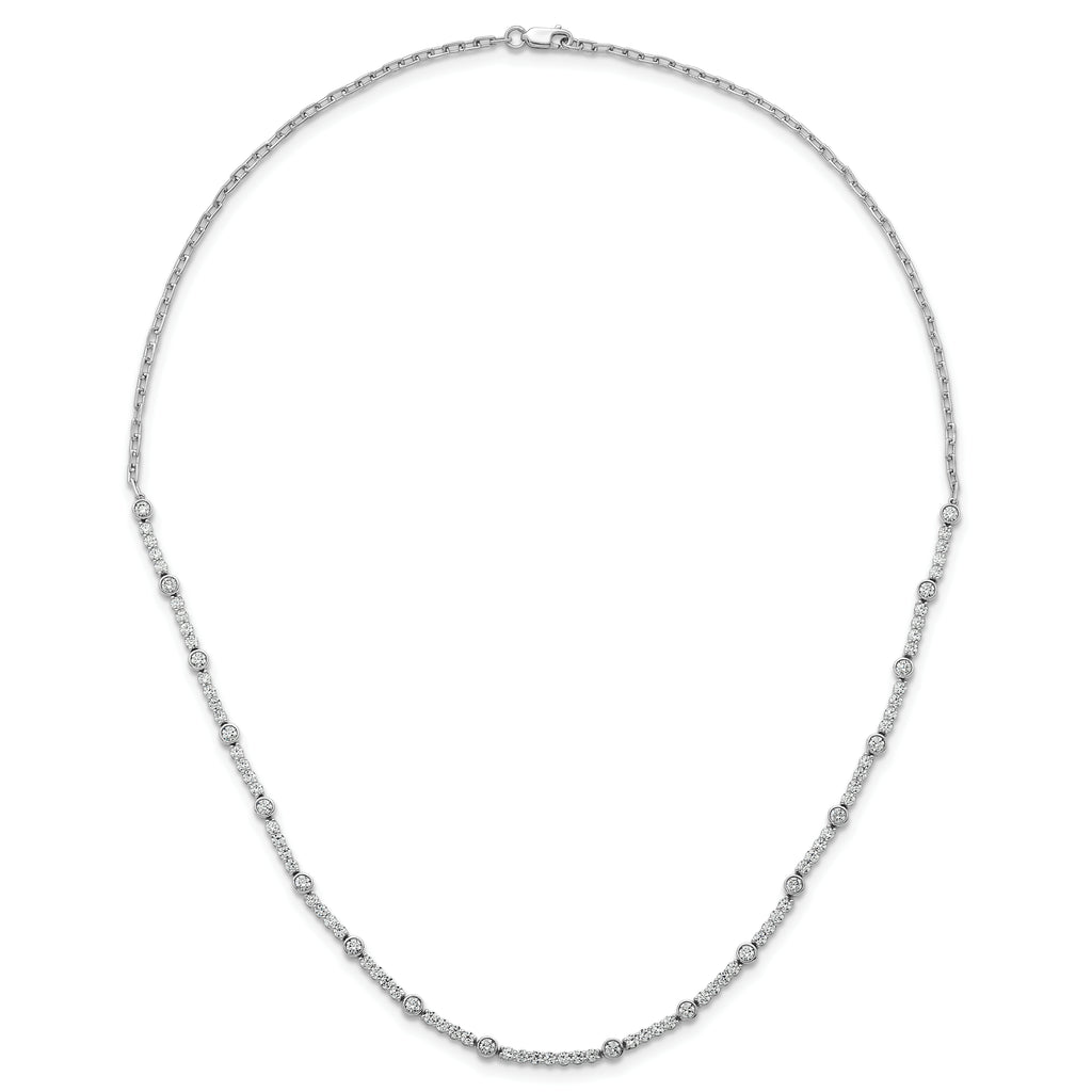 14k White Gold 3 1/2 carat Lab Grown Diamond VS+ F+ Complete 18 inch Fashion Tennis Necklace
