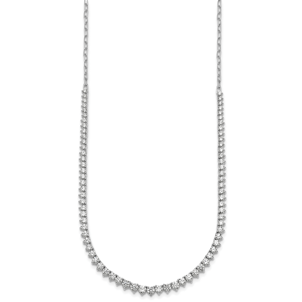 14k White Gold 4 carat Lab Grown Diamond VS+ F+ Complete 18 inch Fashion Tennis Necklace
