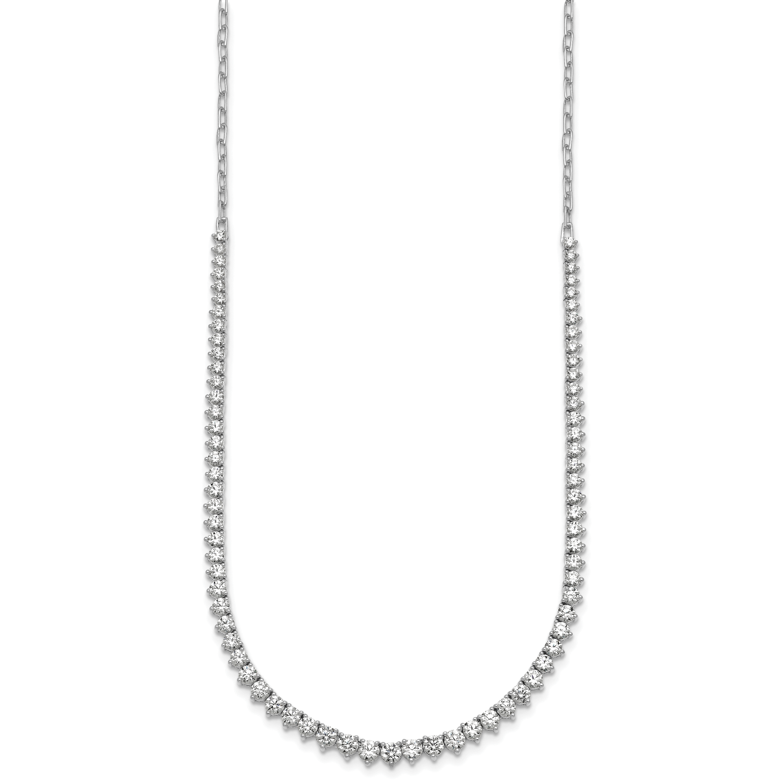 14k White Gold 4 carat Lab Grown Diamond VS+ F+ Complete 18 inch Fashion Tennis Necklace