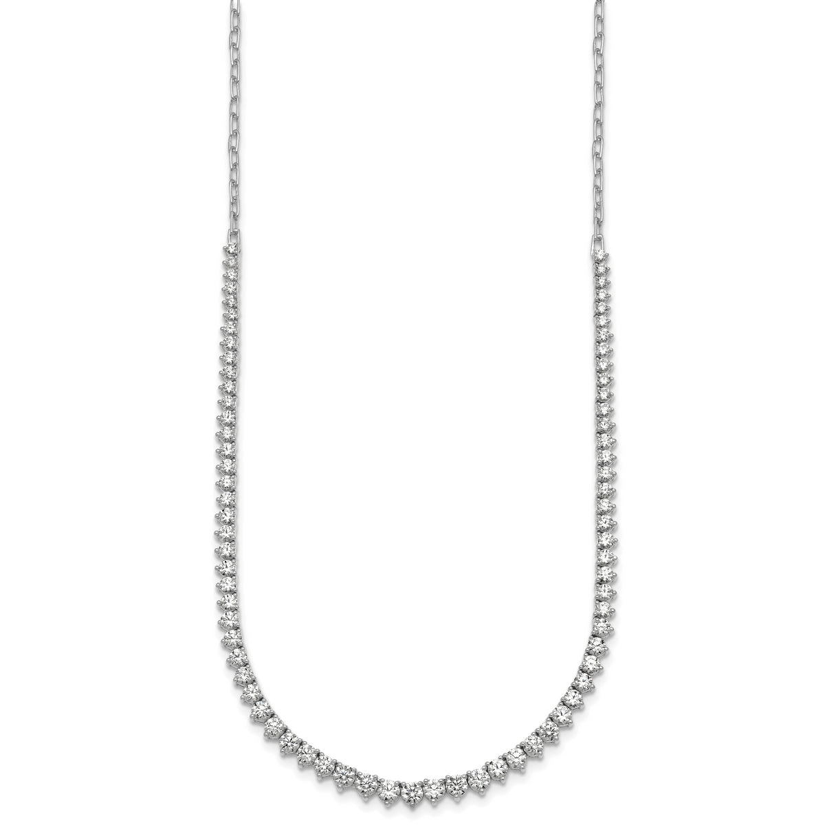 14k White Gold 4 carat Lab Grown Diamond VS+ F+ Complete 18 inch Fashion Tennis Necklace