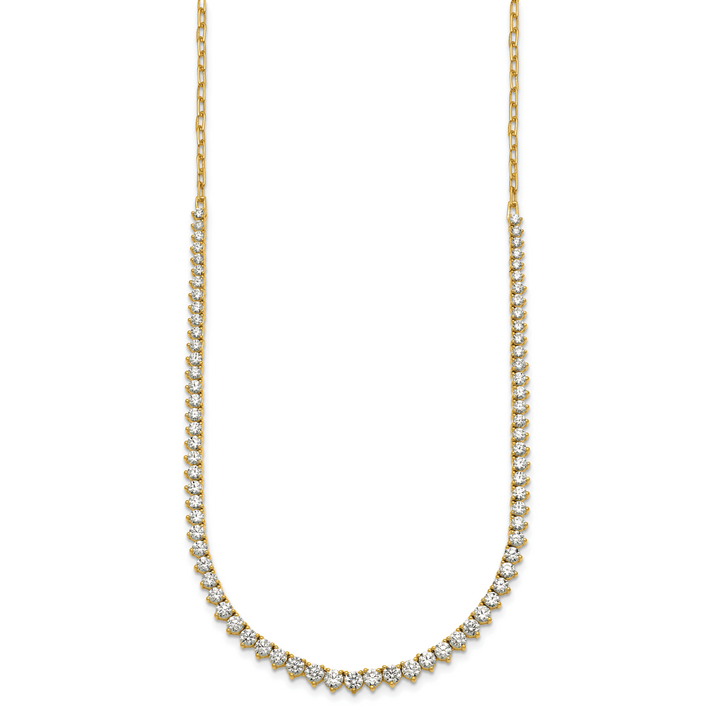 14k 4 carat Lab Grown Diamond VS+ F+ Complete 18 inch Fashion Tennis Necklace
