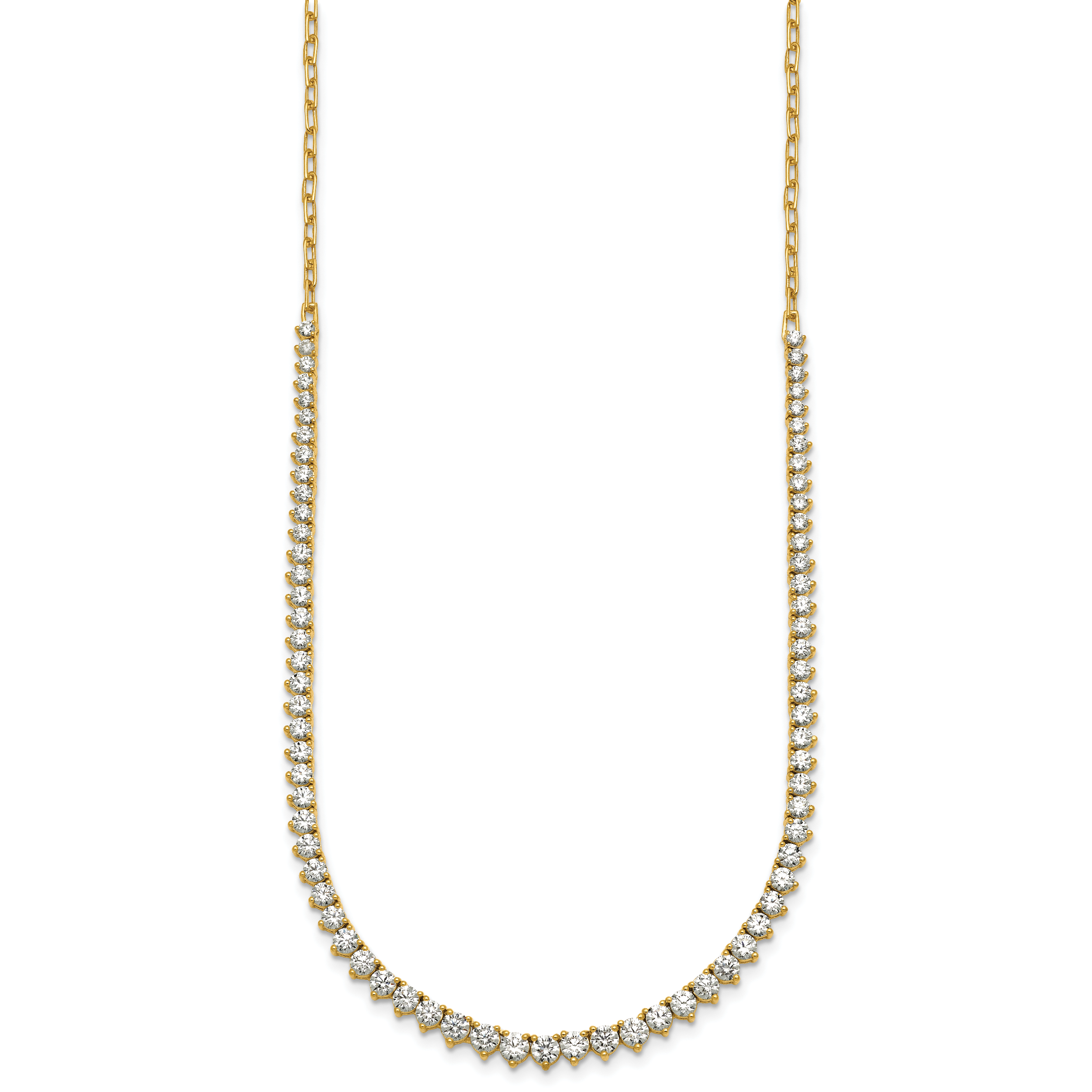 14k 4 carat Lab Grown Diamond VS+ F+ Complete 18 inch Fashion Tennis Necklace