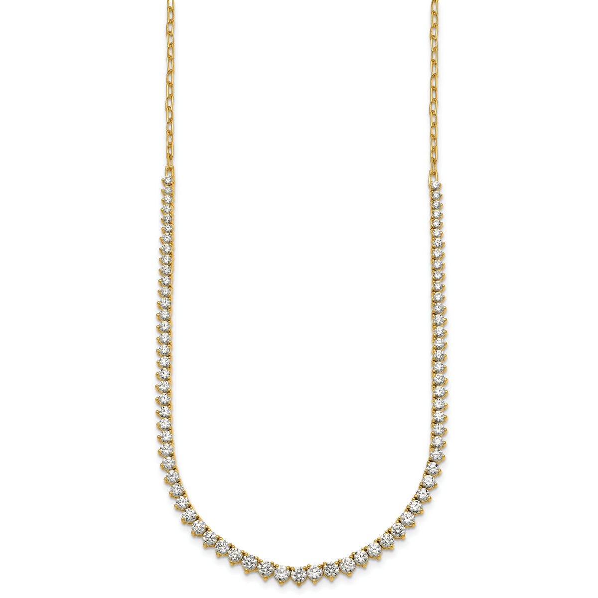 14k 4 carat Lab Grown Diamond VS+ F+ Complete 18 inch Fashion Tennis Necklace