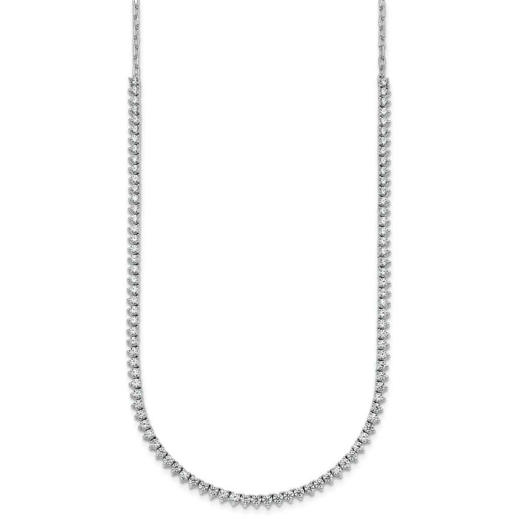 14k White Gold 3 1/4 carat Lab Grown Diamond VS+ F+ Complete 18 inch Fashion Tennis Necklace