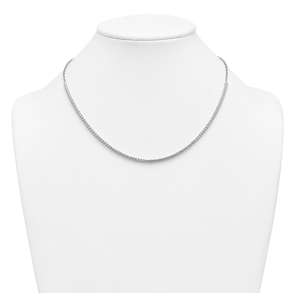 14k White Gold 3 1/4 carat Lab Grown Diamond VS+ F+ Complete 18 inch Fashion Tennis Necklace