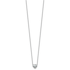 14k White Gold 1 carat Certified Lab Grown Diamond VS+ F+ Heart Complete 18 inch Bezel Set Solitaire Necklace