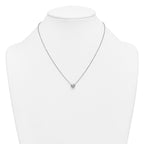 14k White Gold 1 carat Certified Lab Grown Diamond VS+ F+ Heart Complete 18 inch Bezel Set Solitaire Necklace