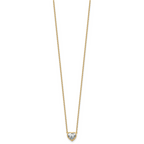 14k 1 carat Certified Lab Grown Diamond VS+ F+ Heart Complete 18 inch Bezel Set Solitaire Necklace
