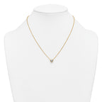 14k 1 carat Certified Lab Grown Diamond VS+ F+ Heart Complete 18 inch Bezel Set Solitaire Necklace