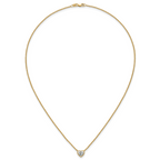 14k 1 carat Certified Lab Grown Diamond VS+ F+ Heart Complete 18 inch Bezel Set Solitaire Necklace